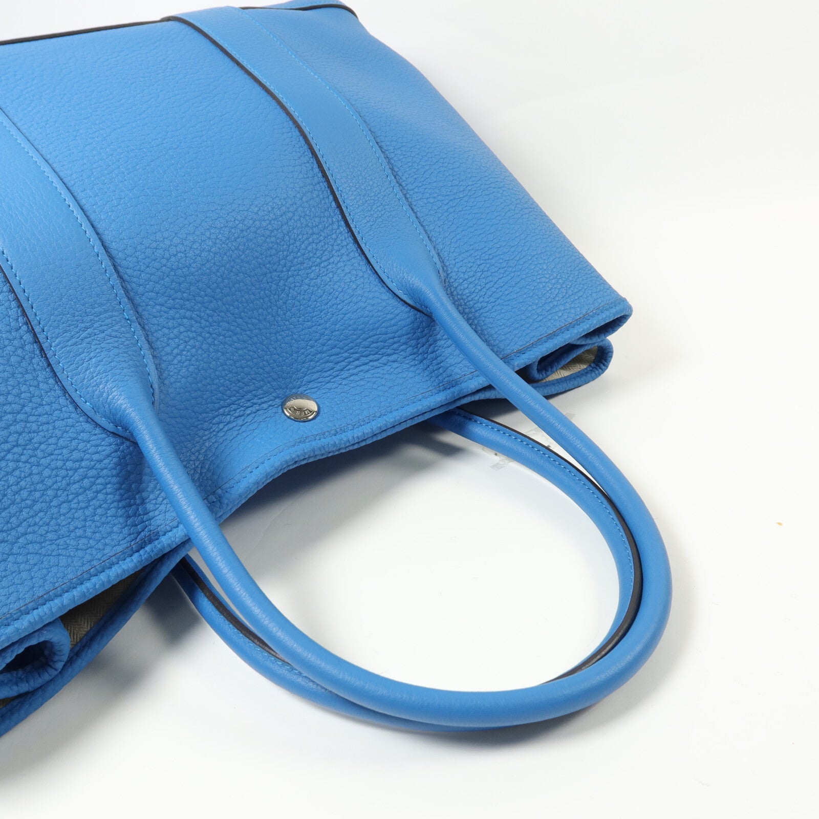 HERMES Negonda皮革Garden Party PM手挽袋Bleu Zanzibar
