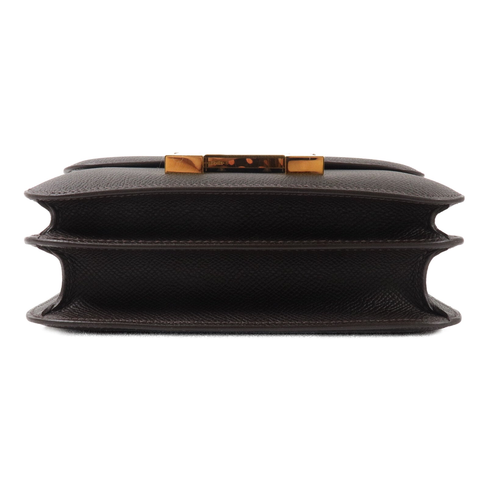 HERMES Epsom皮革Constance Mini III Miroir肩背袋Bai Brun