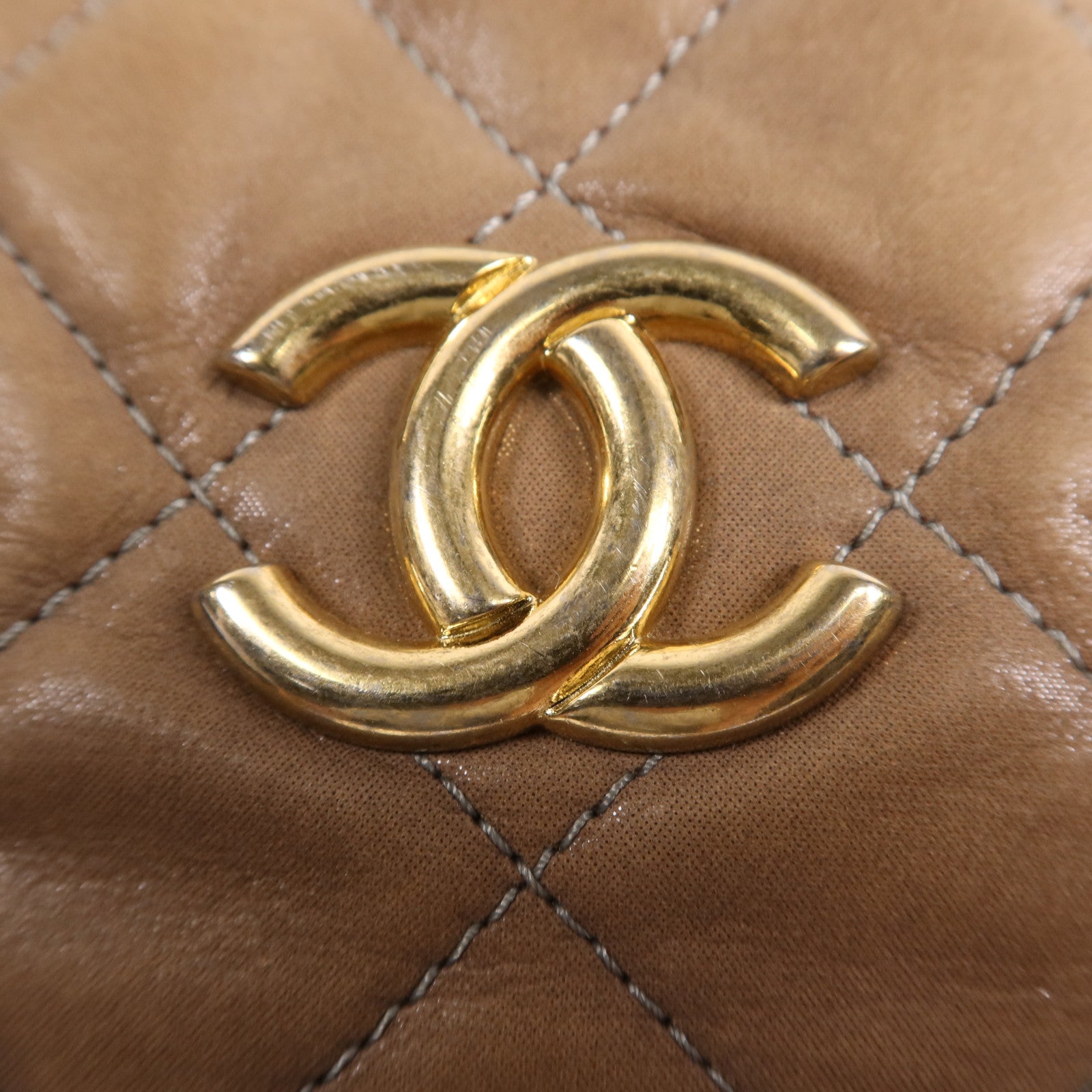 CHANEL 牛皮皮革Chain Shoulder Bag金扣鏈帶手挽肩背兩用袋