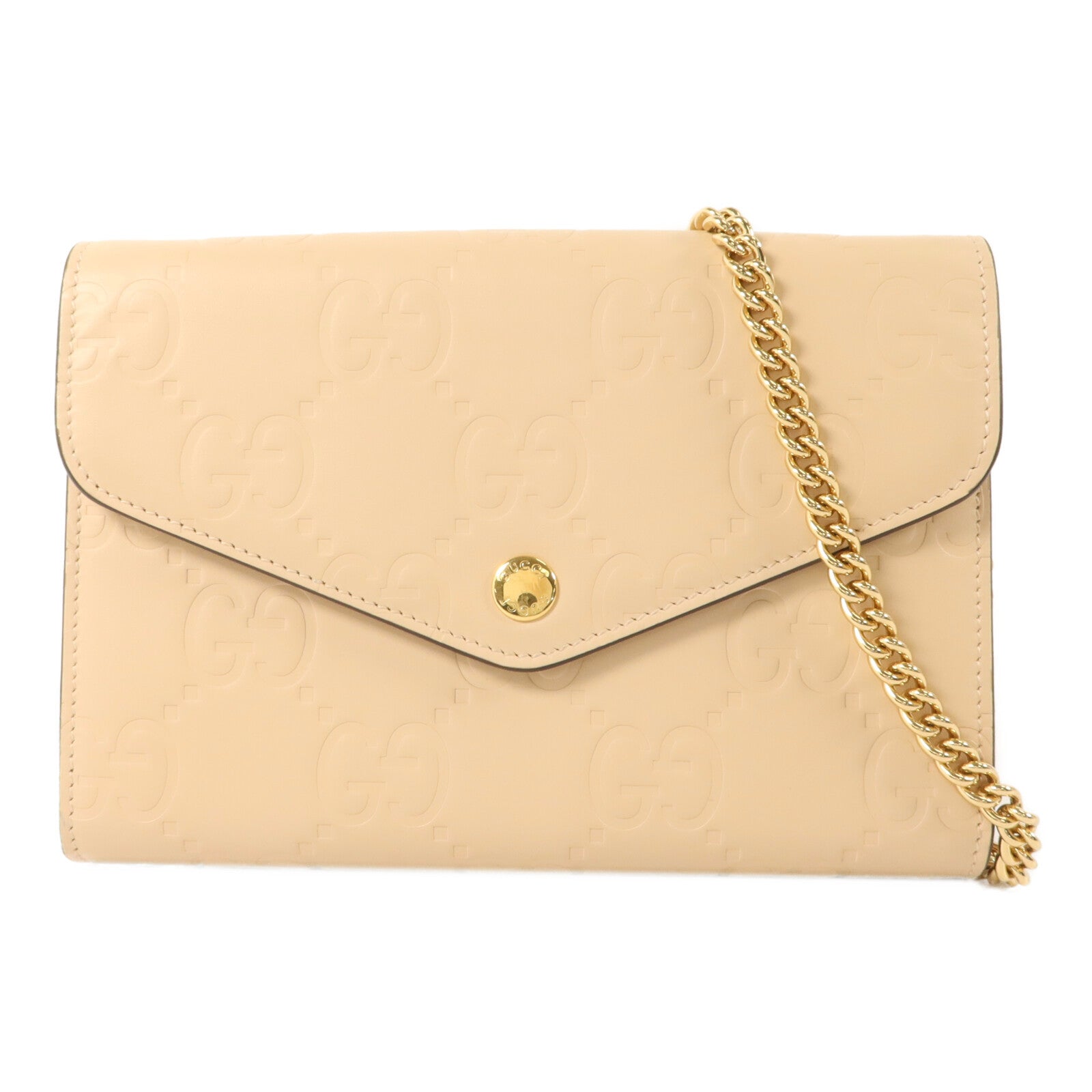 GUCCI 牛皮皮革GG Envelope Wallet on Chain Guccissima鏈帶肩背袋