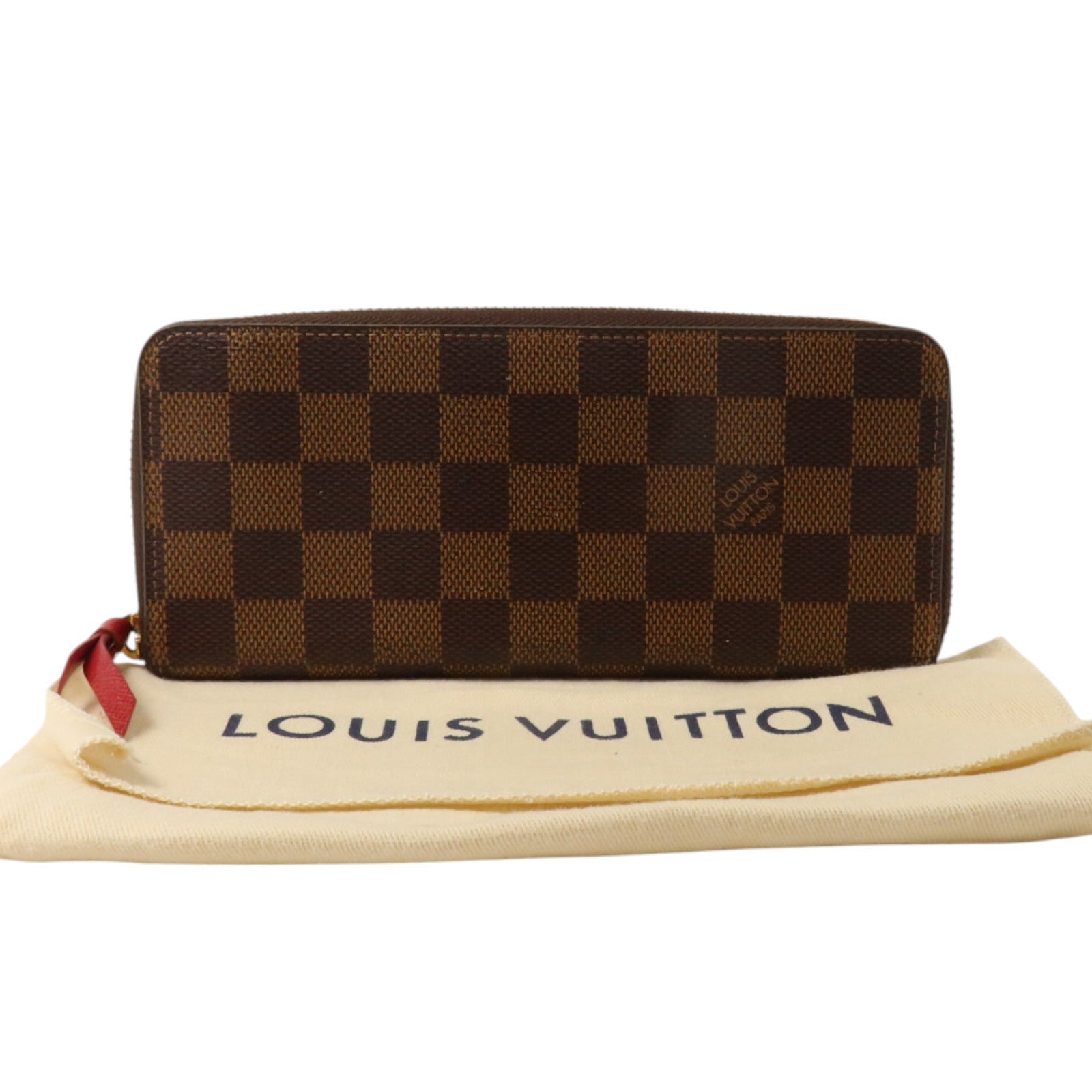 LOUIS VUITTON Damier Clemence Wallet金扣長錢包