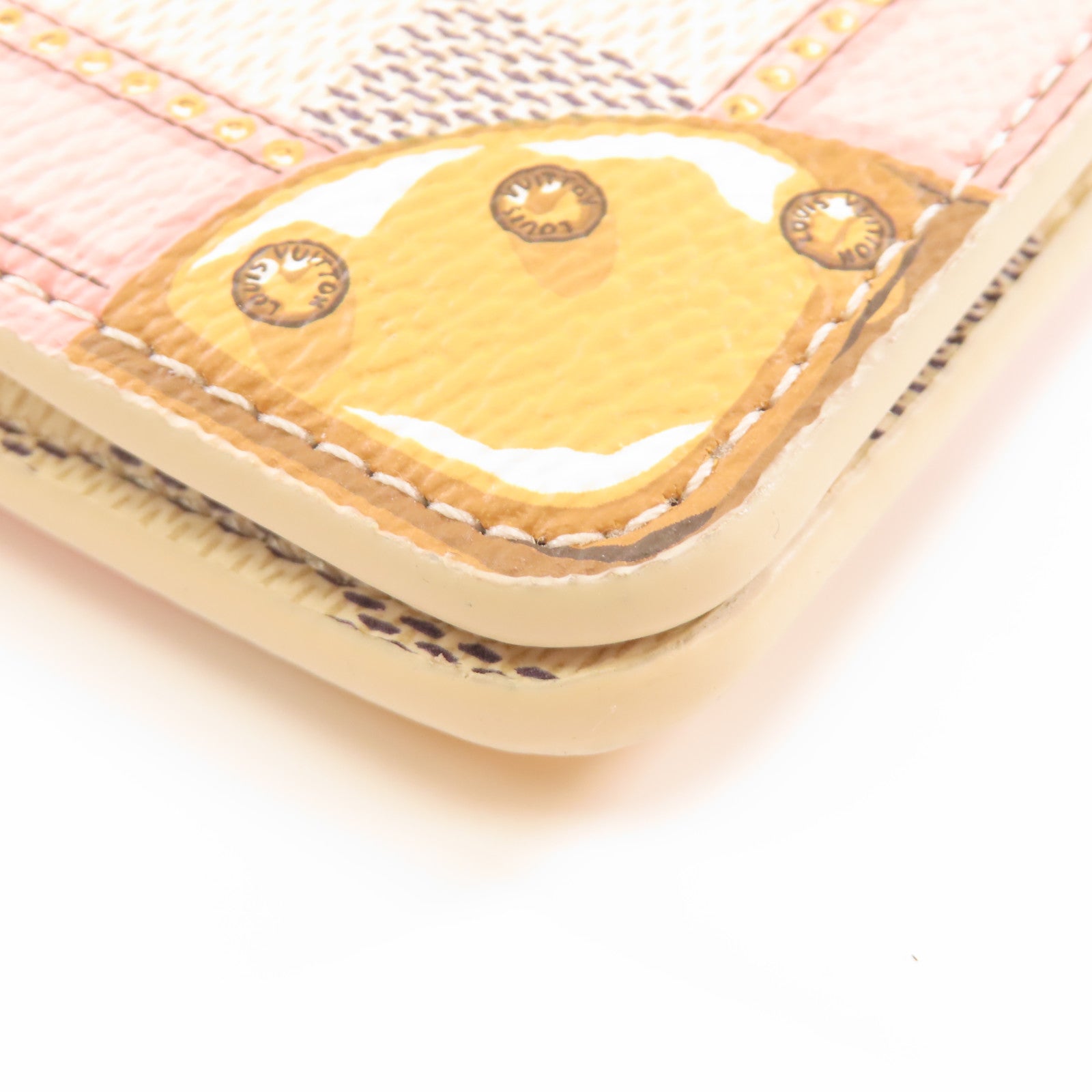 LOUIS VUITTON Damier Azur Pochette Weekend金扣鏈帶肩背袋粉紅色