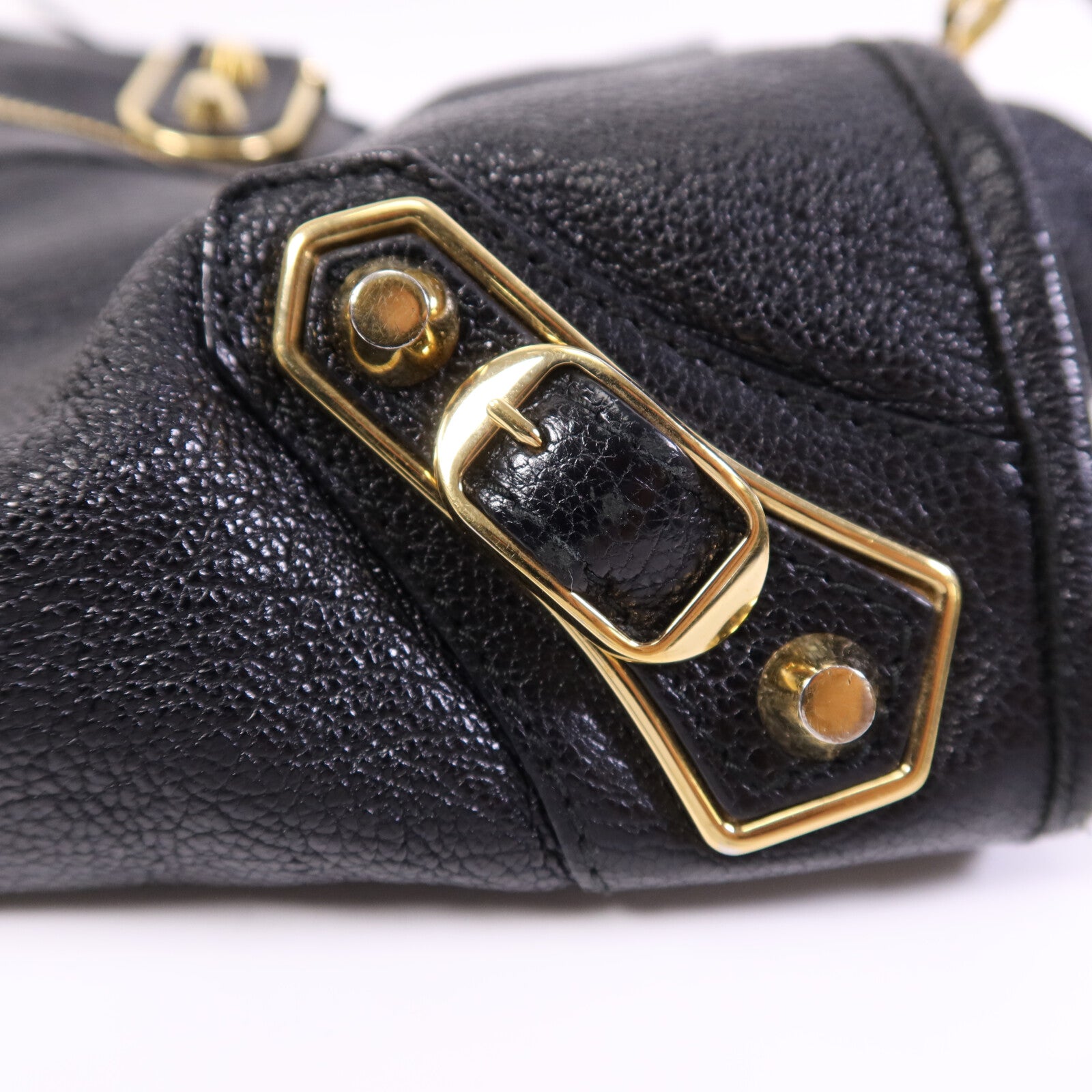 BALENCIAGA 牛皮皮革City金扣肩背袋