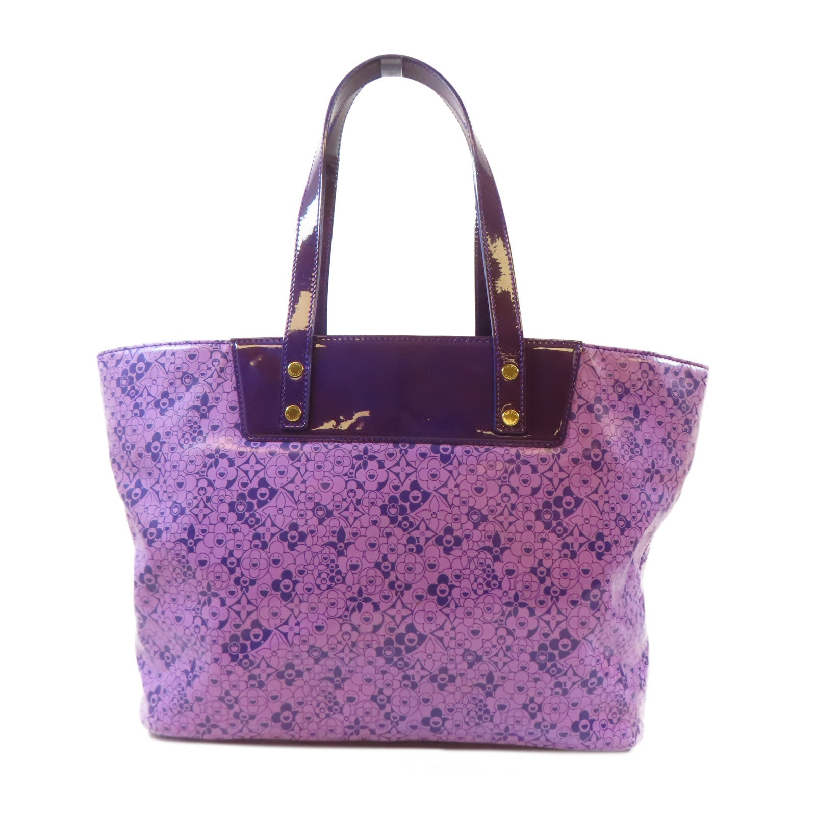 LOUIS VUITTON 【激減優惠】塗層帆布/皮革Cosmic Blossom PM金扣手挽袋紫色
