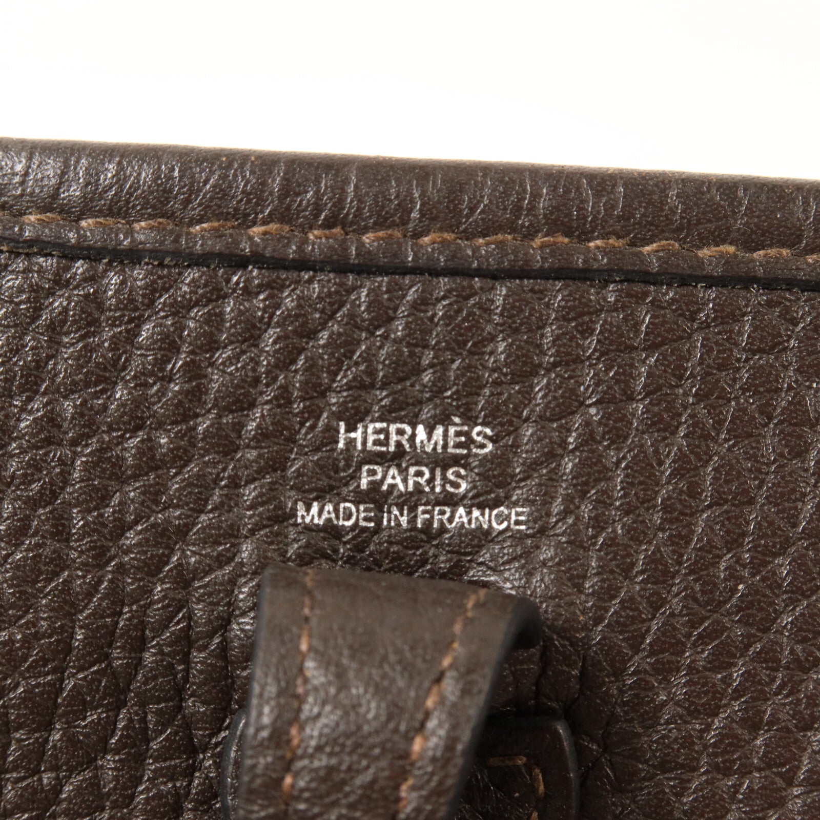 HERMES Clemence皮革Evelyne TPM肩背袋Ebene