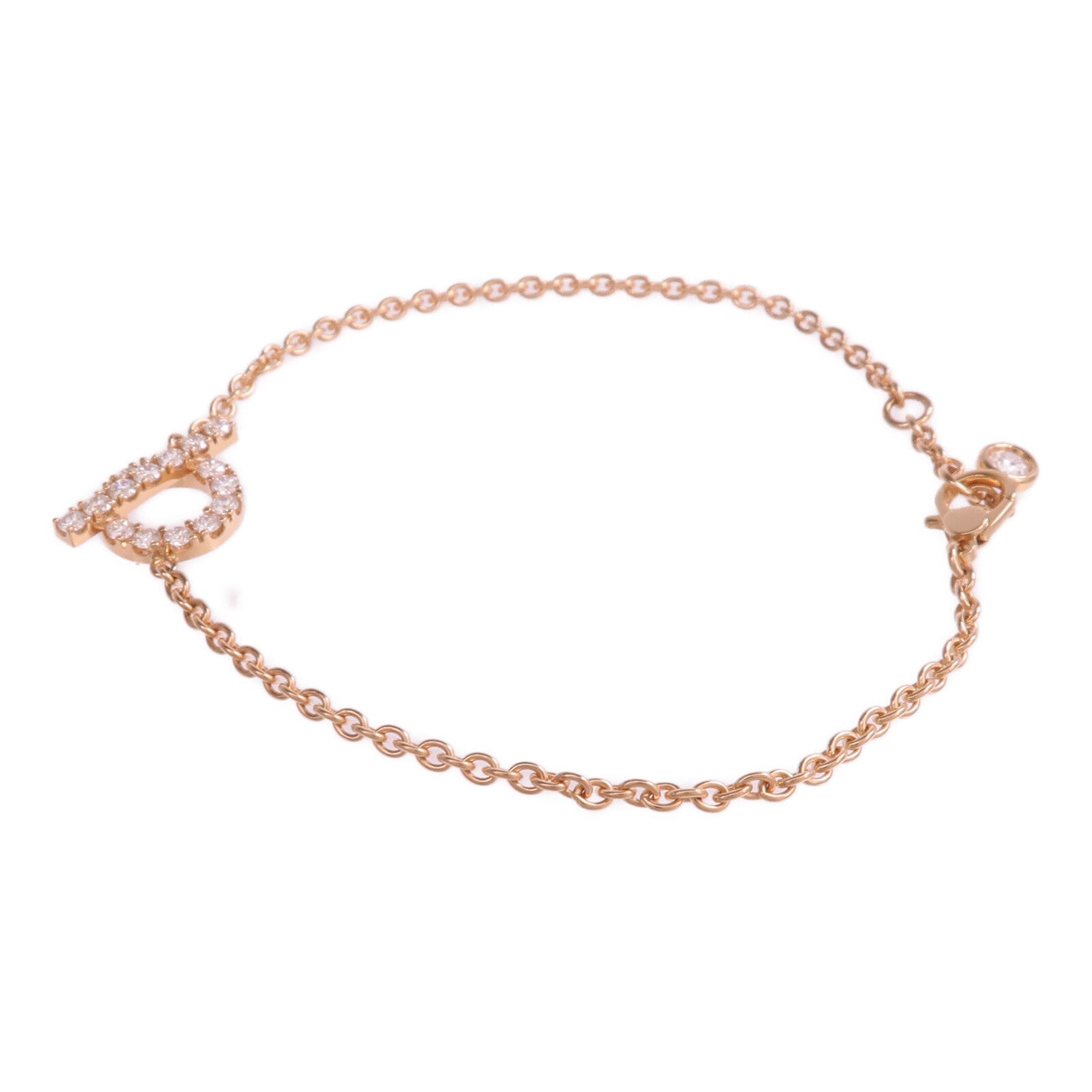 HERMES 18K玫瑰金Finesse Bracelet鑽石手鏈