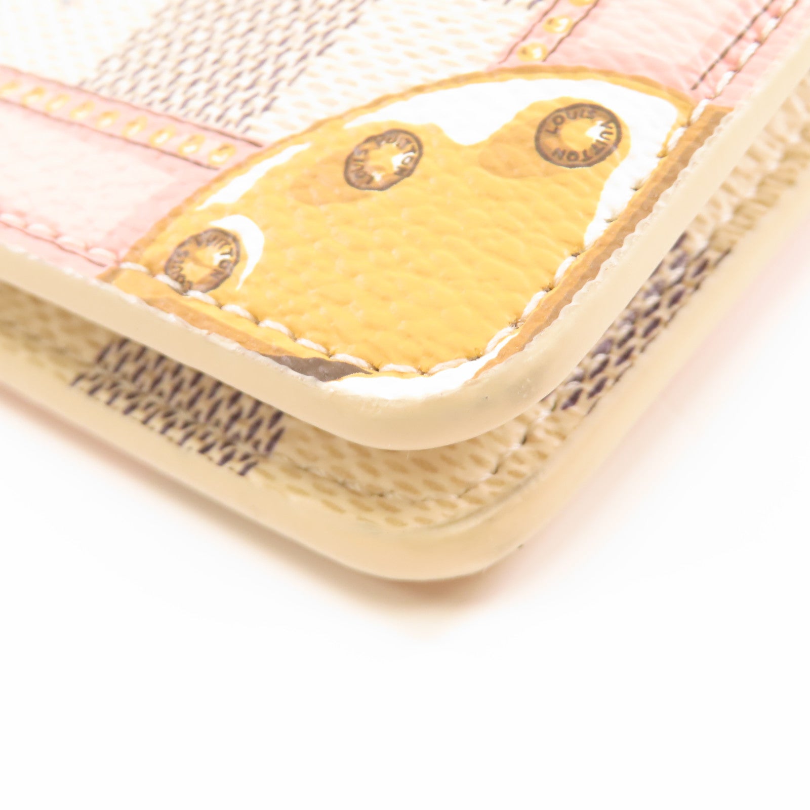 LOUIS VUITTON Damier Azur Pochette Weekend金扣鏈帶肩背袋粉紅色
