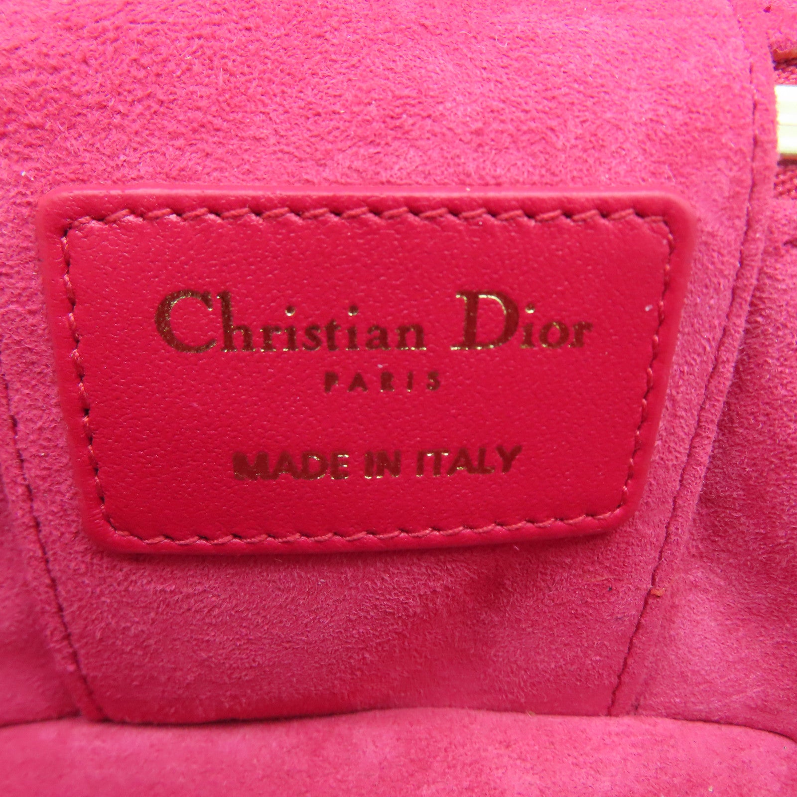 Dior 【激減優惠】牛皮皮革Lady Dior Micro Vanity case金扣手挽肩背兩用袋紅色