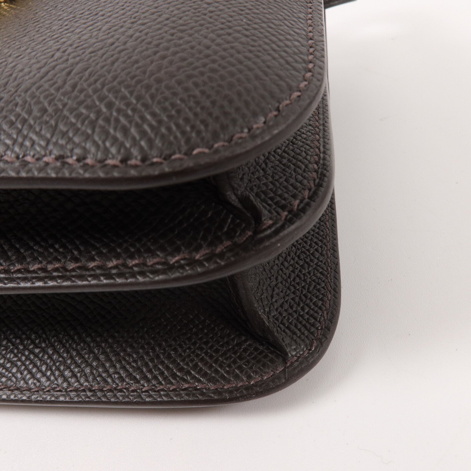 HERMES Epsom皮革Constance Mini III Miroir肩背袋Bai Brun