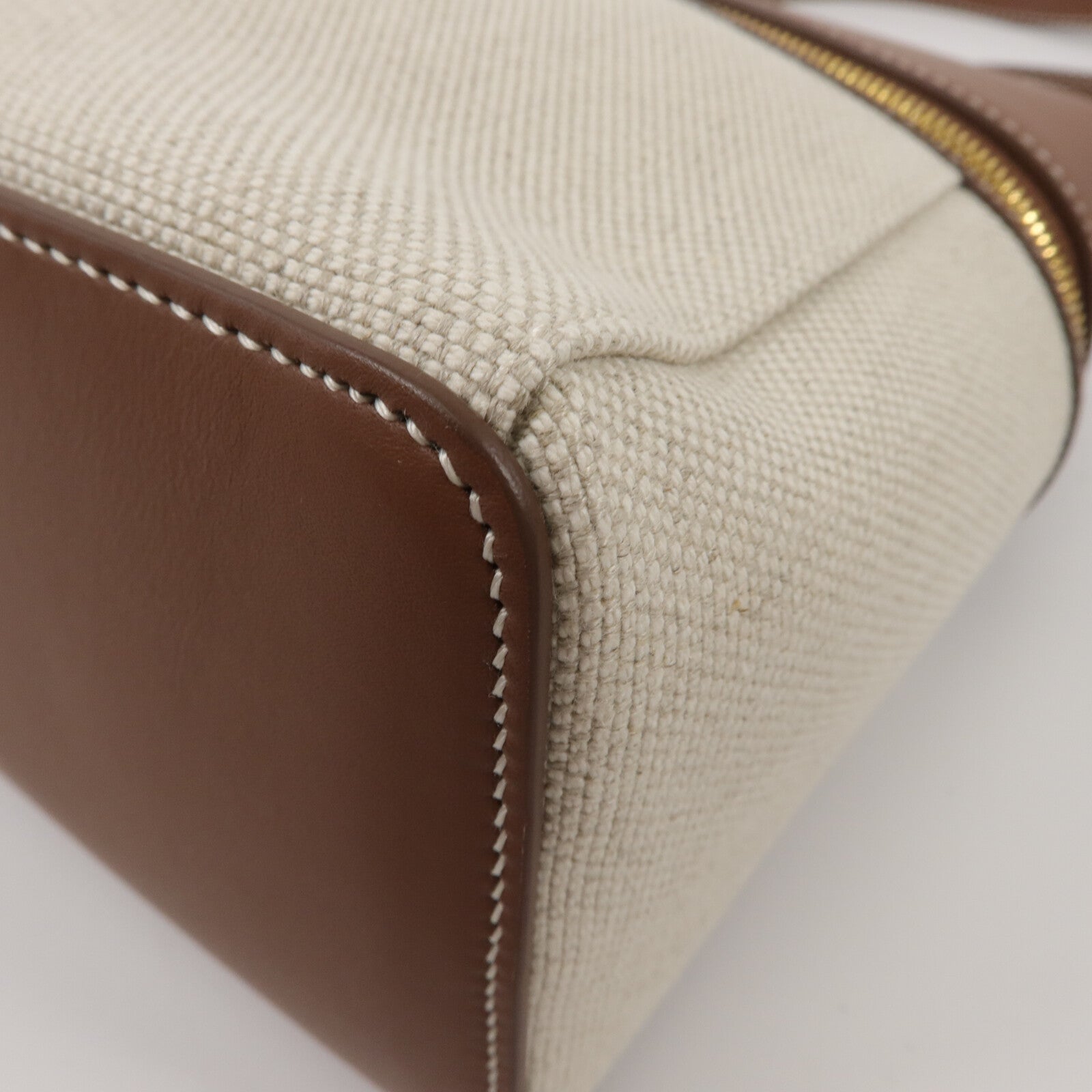 Loro Piana 帆布/牛皮皮革Extra Pocket L27手挽肩背兩用袋