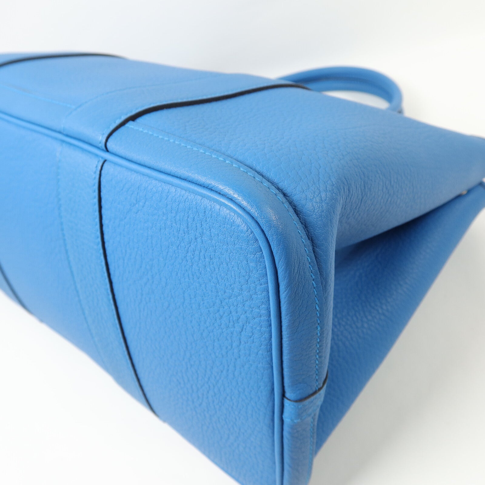 HERMES Negonda皮革Garden Party PM手挽袋Bleu Zanzibar
