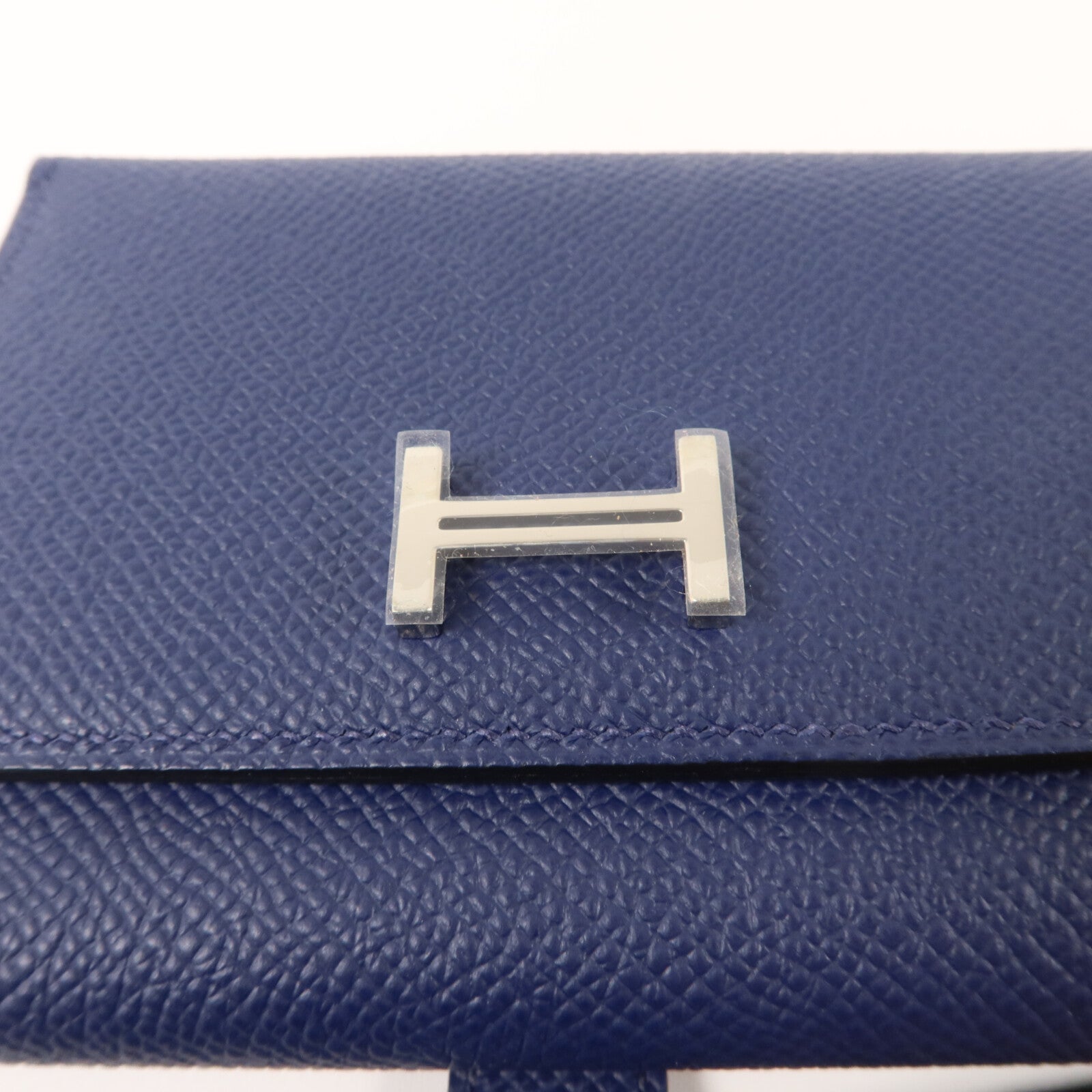 HERMES Epsom皮革Bearn Combine Wallet錢包Bleu Saphir