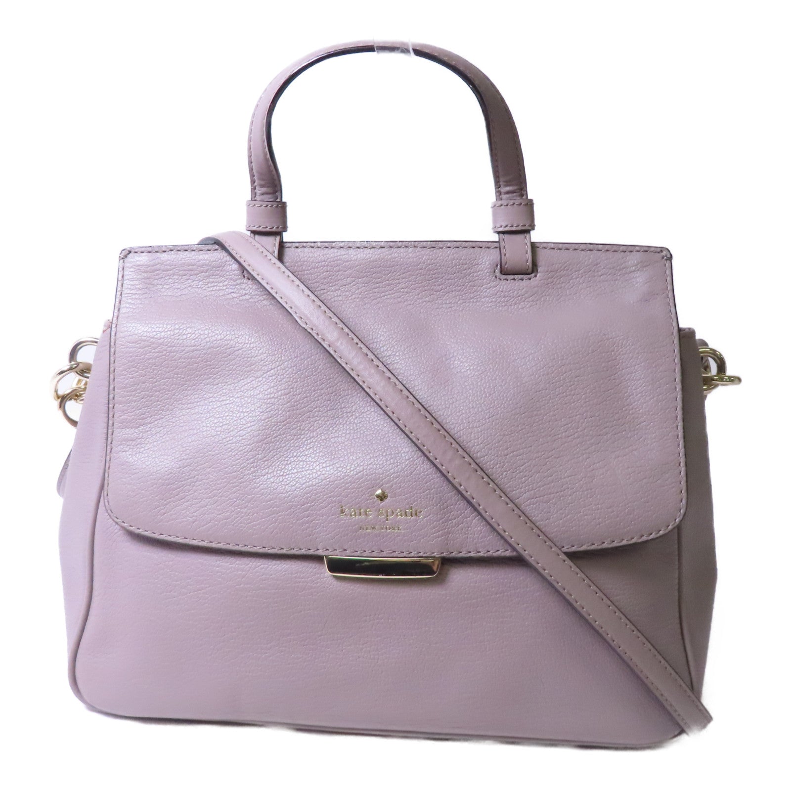 Kate Spade 牛皮皮革Shoulder Bag金扣手挽肩背兩用袋淺紫色