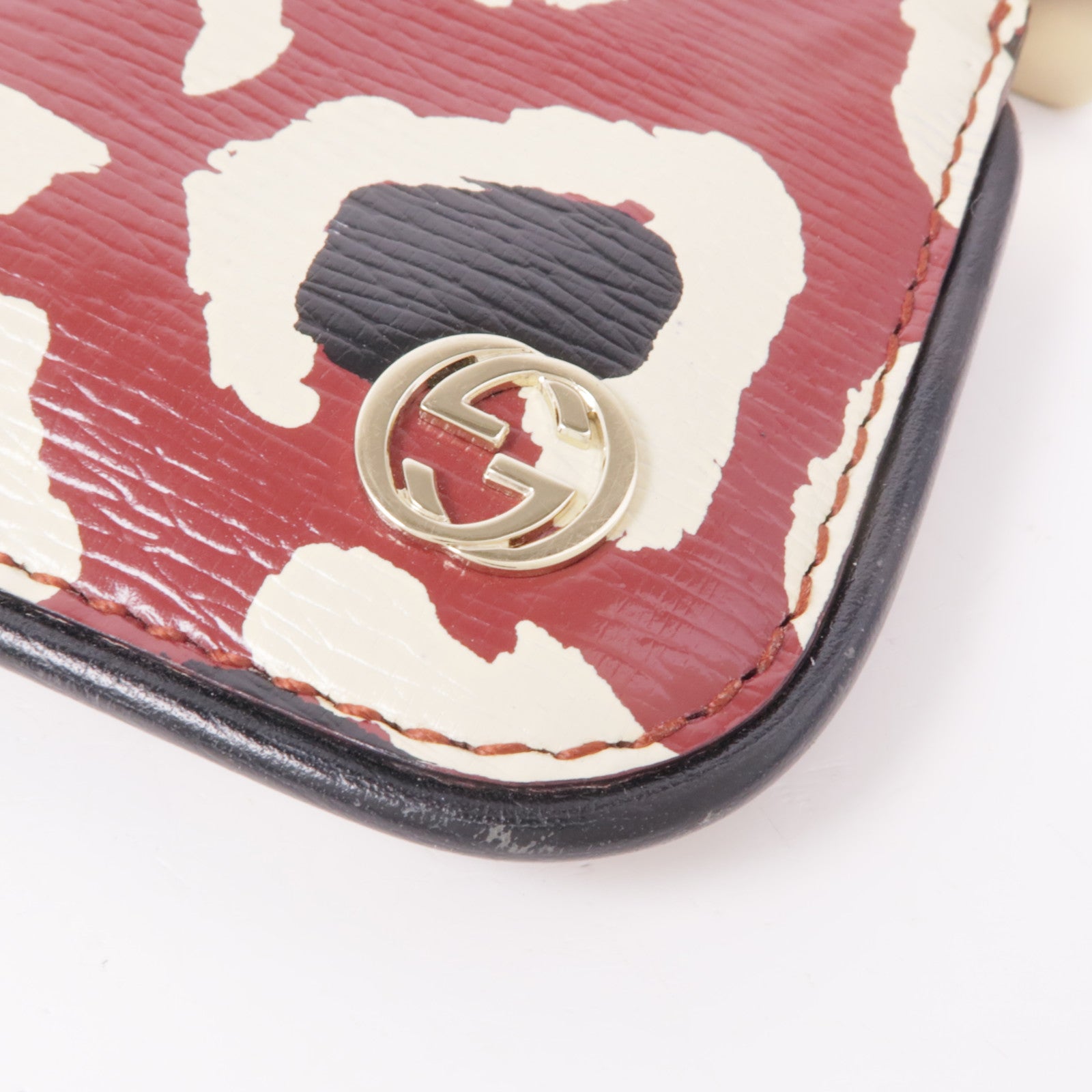 GUCCI 塗層帆布Key/Coin Case金扣鎖匙包/零錢包