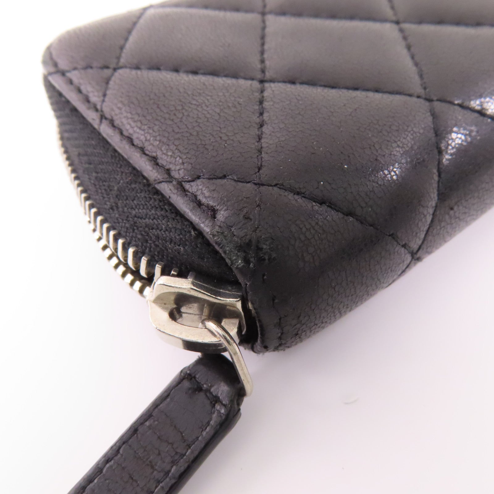CHANEL 羊皮皮革Card/Coin Case銀扣零錢包/卡片套