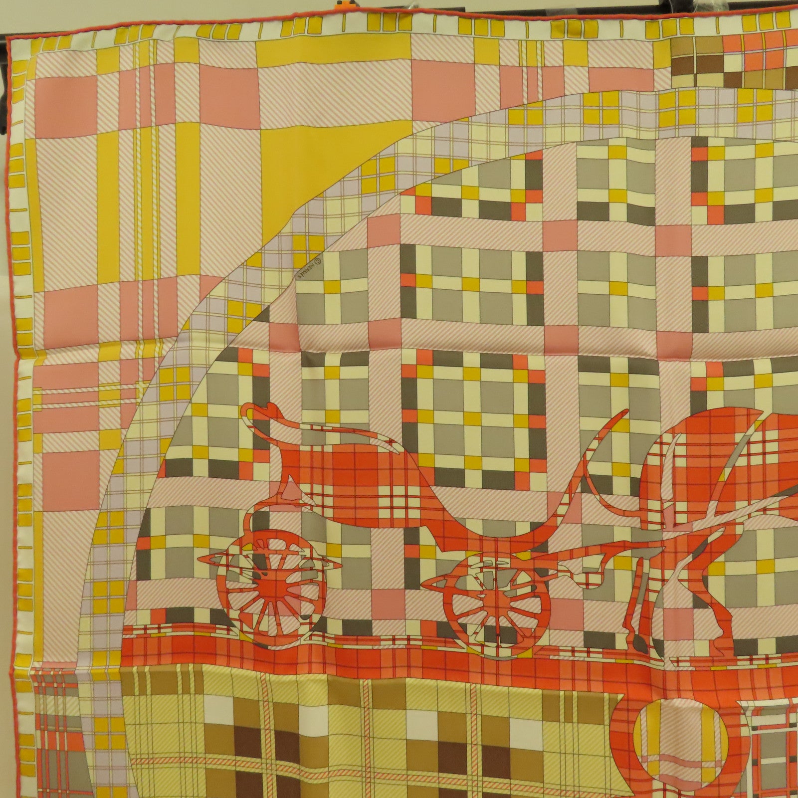 HERMES 絲質Scarf 90x90絲巾橙色