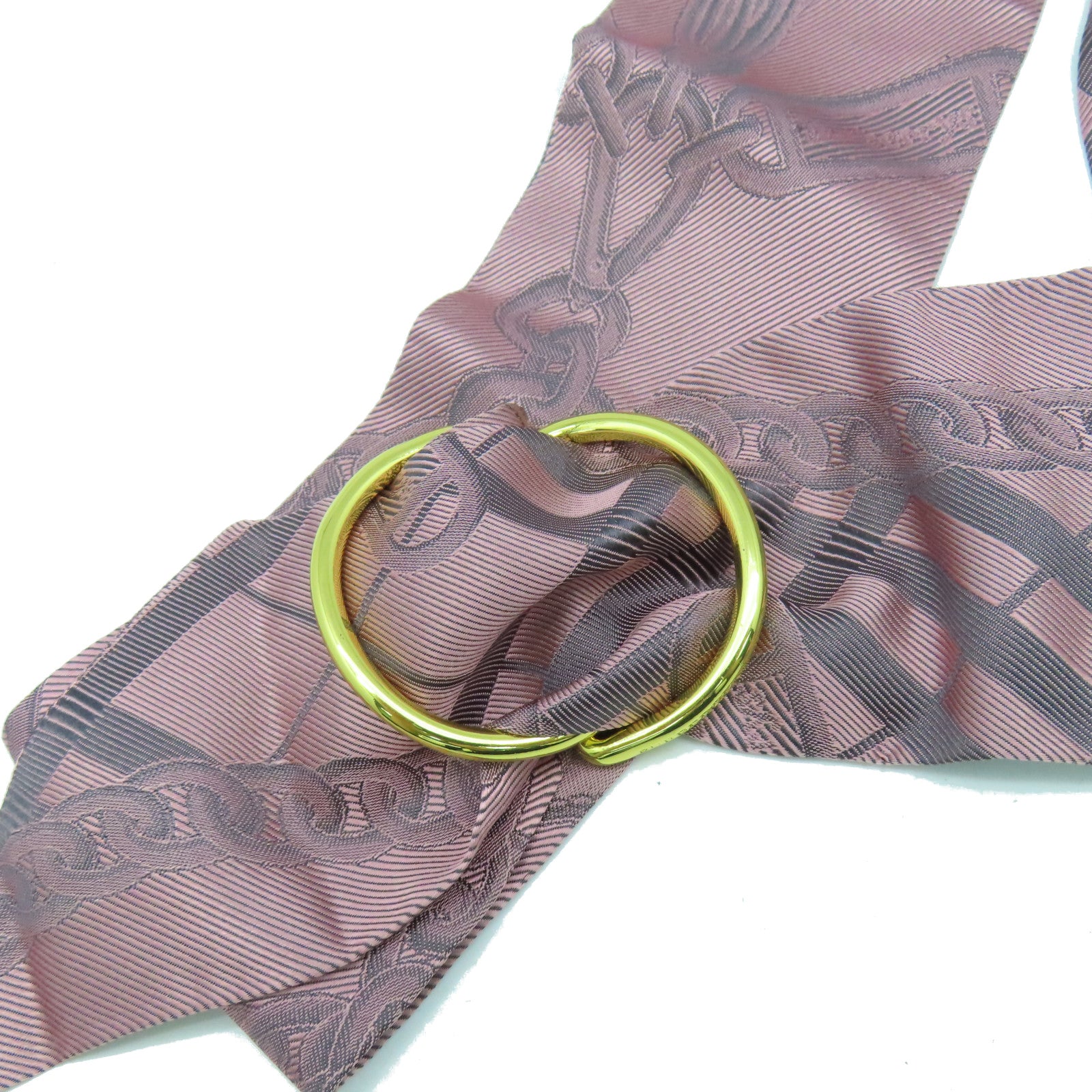 BURBERRY 【激減優惠】絲質Scarf金扣絲巾粉紅色