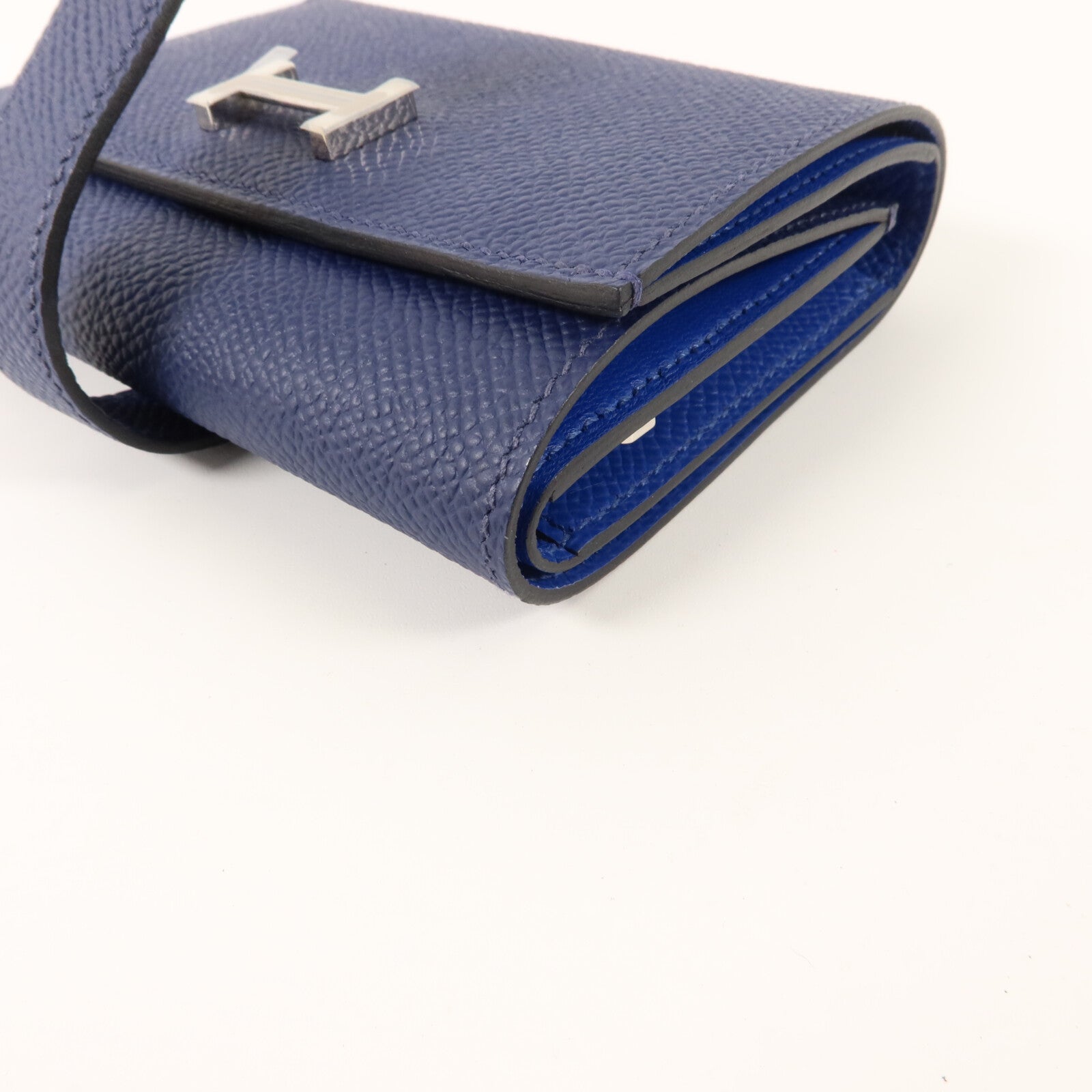 HERMES Epsom皮革Bearn Combine Wallet錢包Bleu Saphir