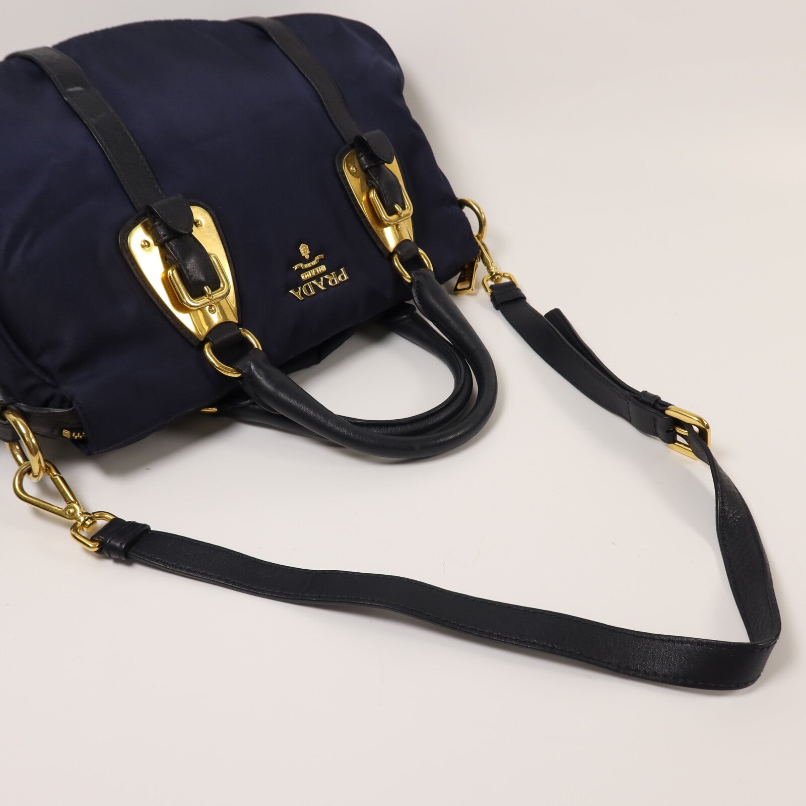 PRADA 尼龍2 Way Shoulder Bag金扣手挽肩背兩用袋