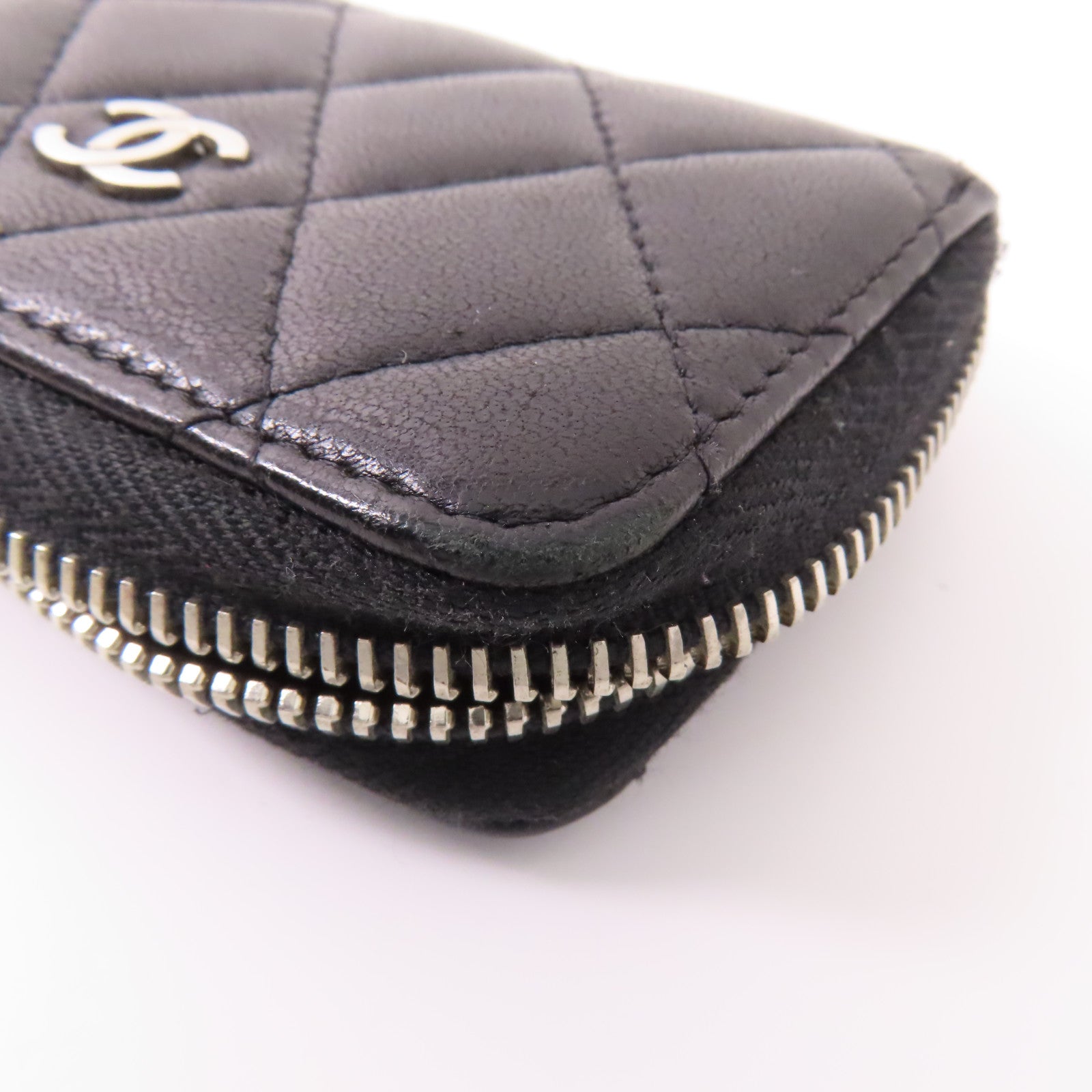 CHANEL 羊皮皮革Card/Coin Case銀扣零錢包/卡片套
