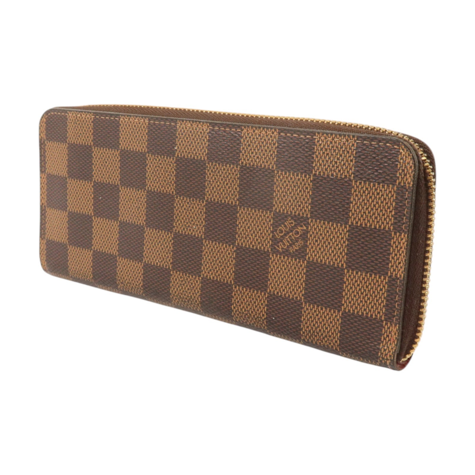 LOUIS VUITTON Damier Clemence Wallet金扣長錢包