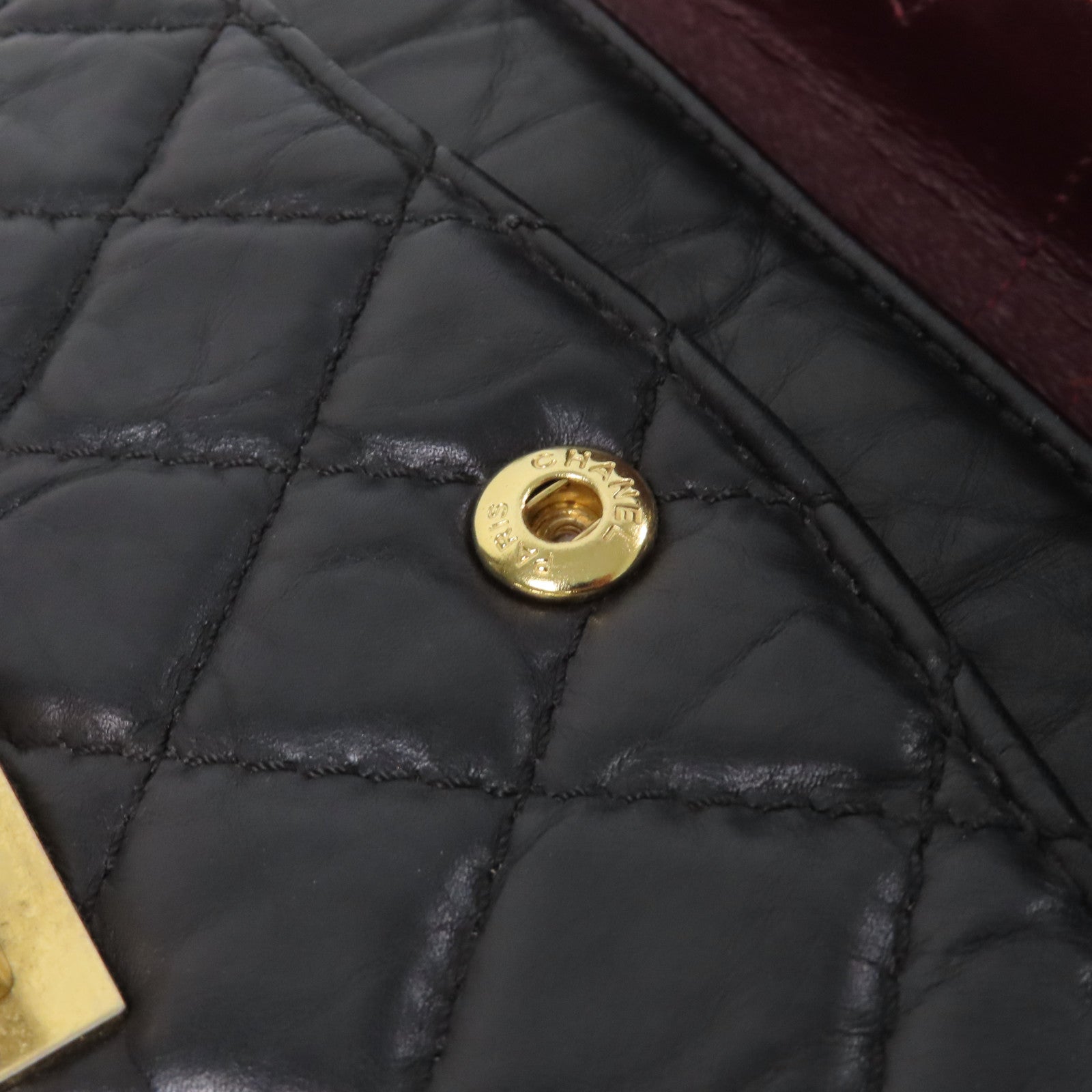 CHANEL 【激減優惠】菱格牛皮皮革2.55金扣鏈帶肩背袋黑色