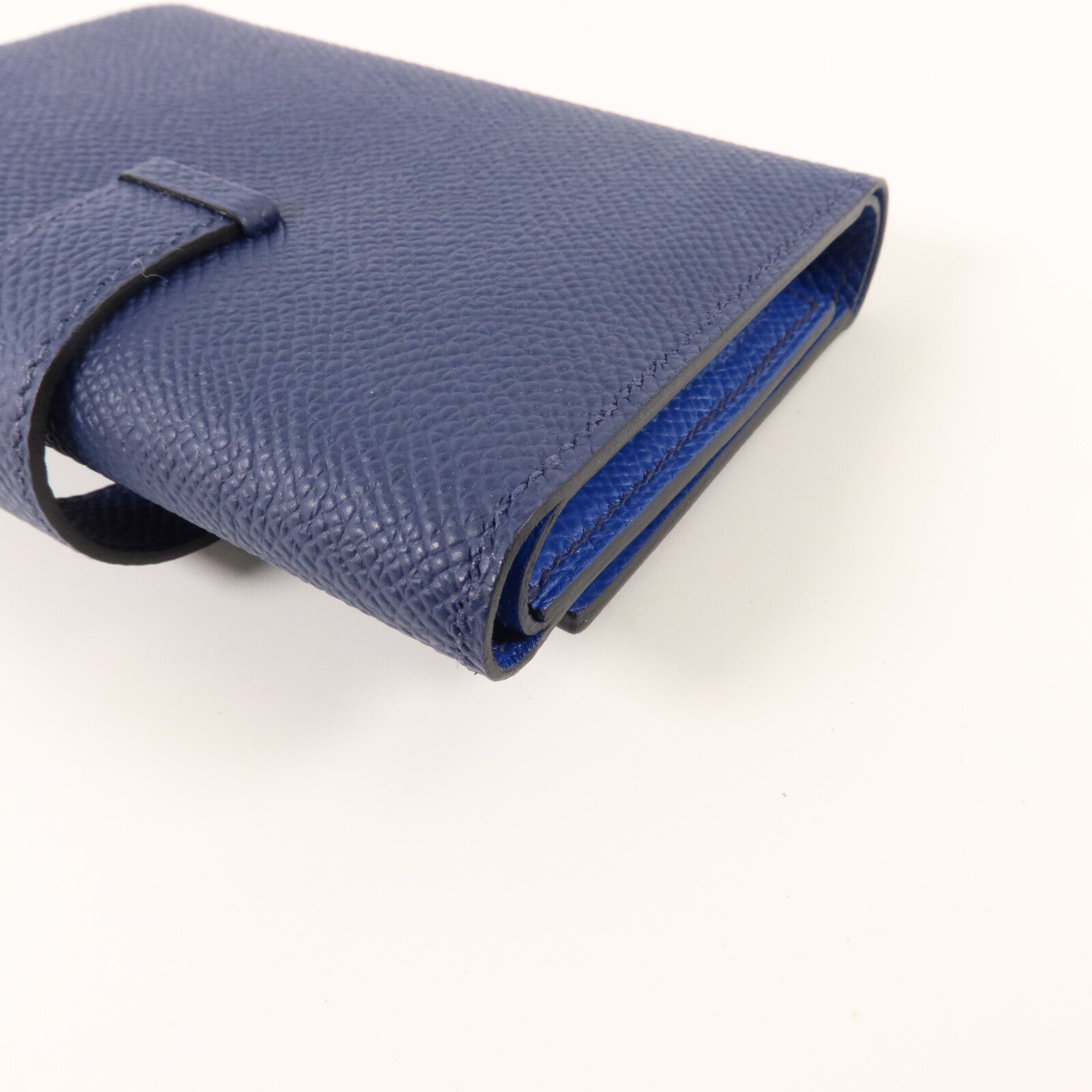 HERMES Epsom皮革Bearn Combine Wallet錢包Bleu Saphir