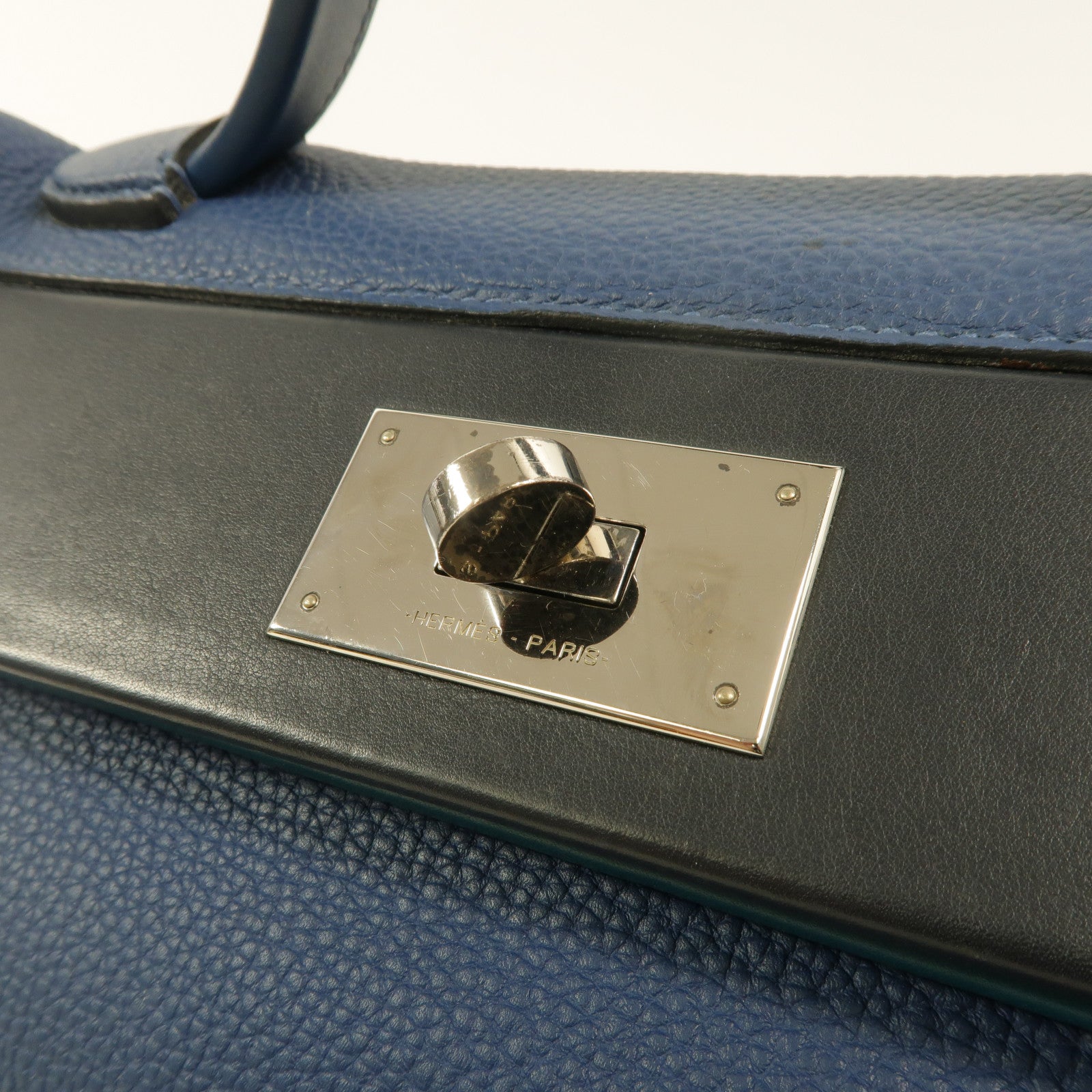 HERMES Togo皮革24/24 29cm手挽肩背兩用袋Bleu Brighton