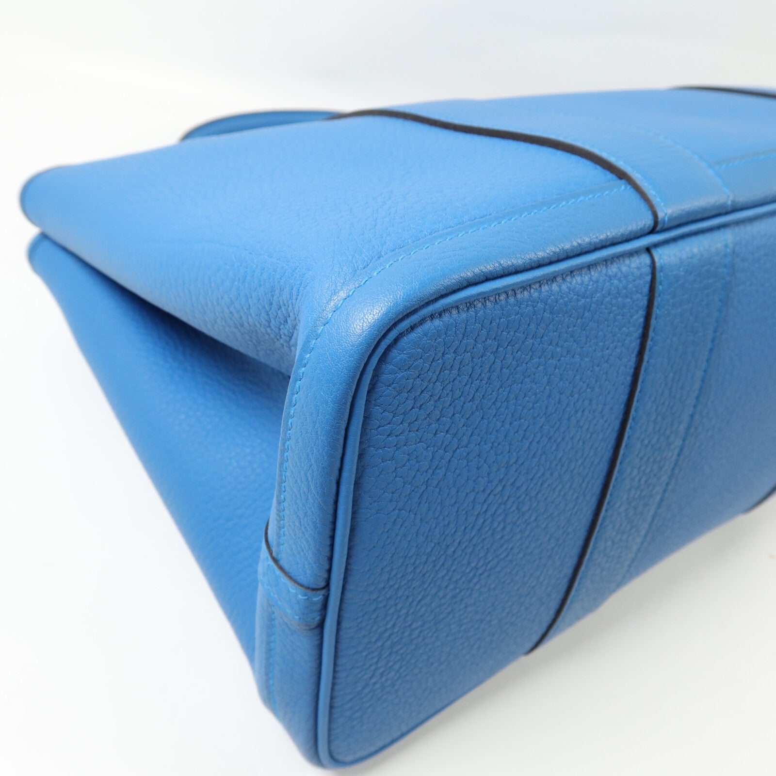 HERMES Negonda皮革Garden Party PM手挽袋Bleu Zanzibar