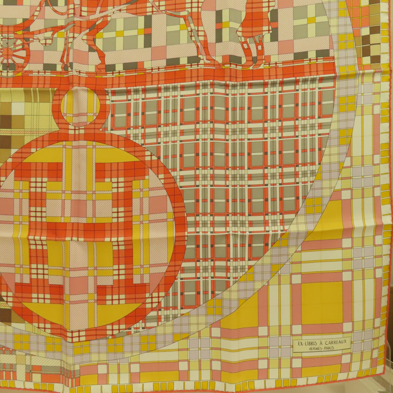 HERMES 絲質Scarf 90x90絲巾橙色