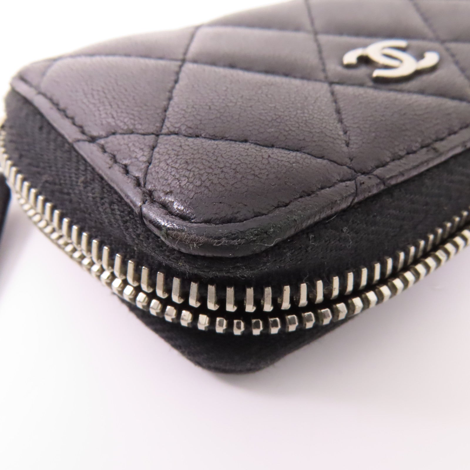 CHANEL 羊皮皮革Card/Coin Case銀扣零錢包/卡片套