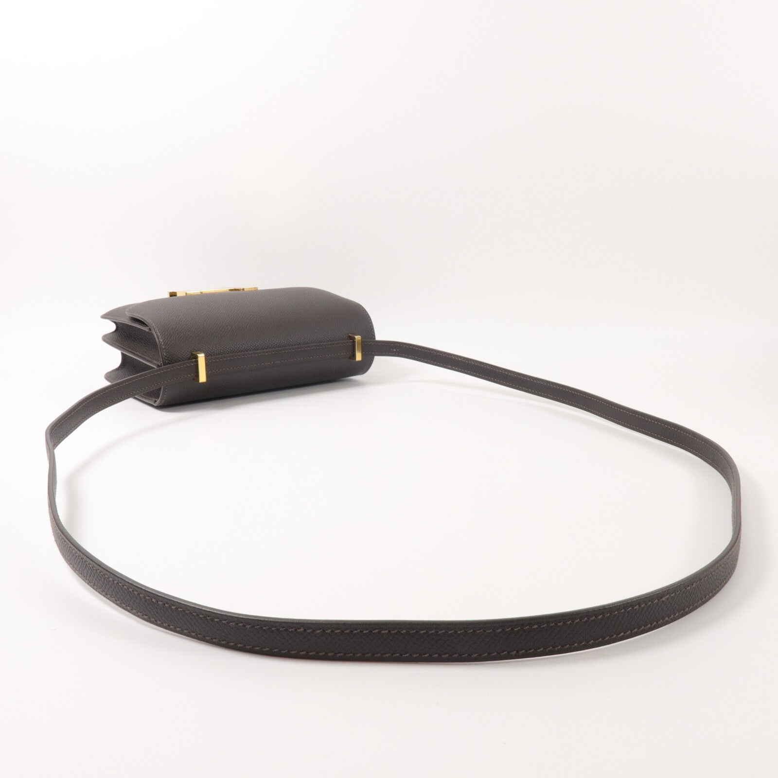 HERMES Epsom皮革Constance Mini III Miroir肩背袋Bai Brun