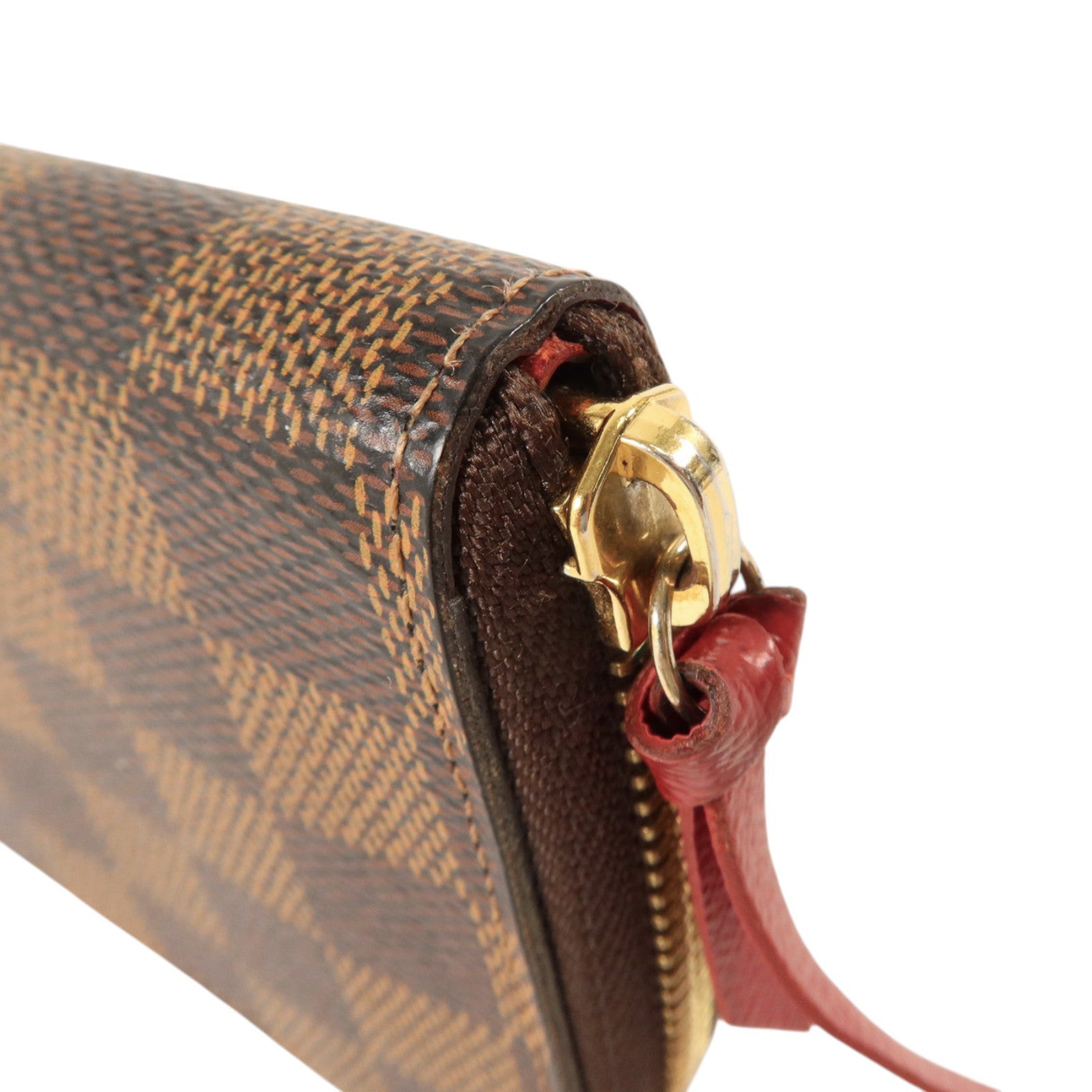 LOUIS VUITTON Damier Clemence Wallet金扣長錢包
