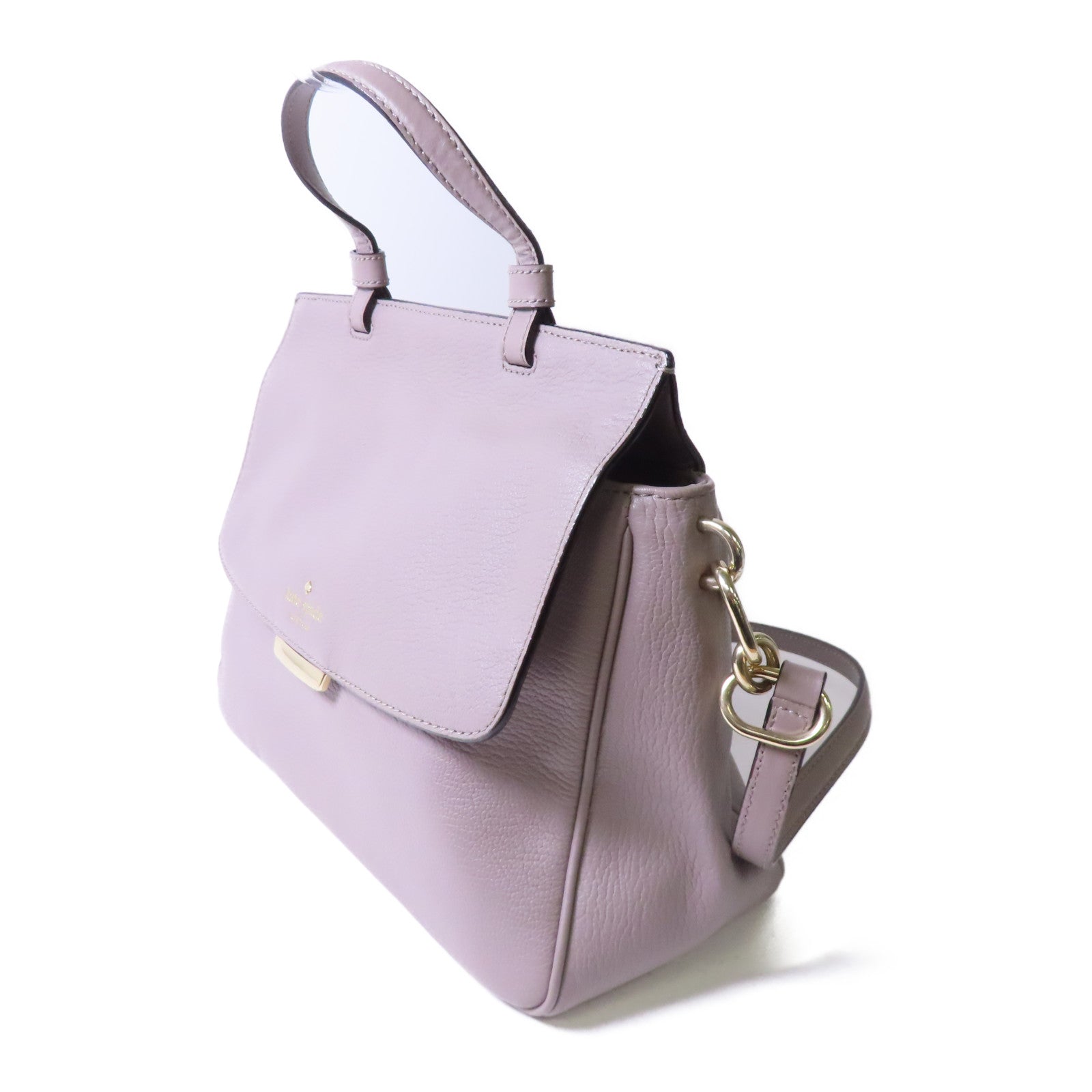 Kate Spade 牛皮皮革Shoulder Bag金扣手挽肩背兩用袋淺紫色