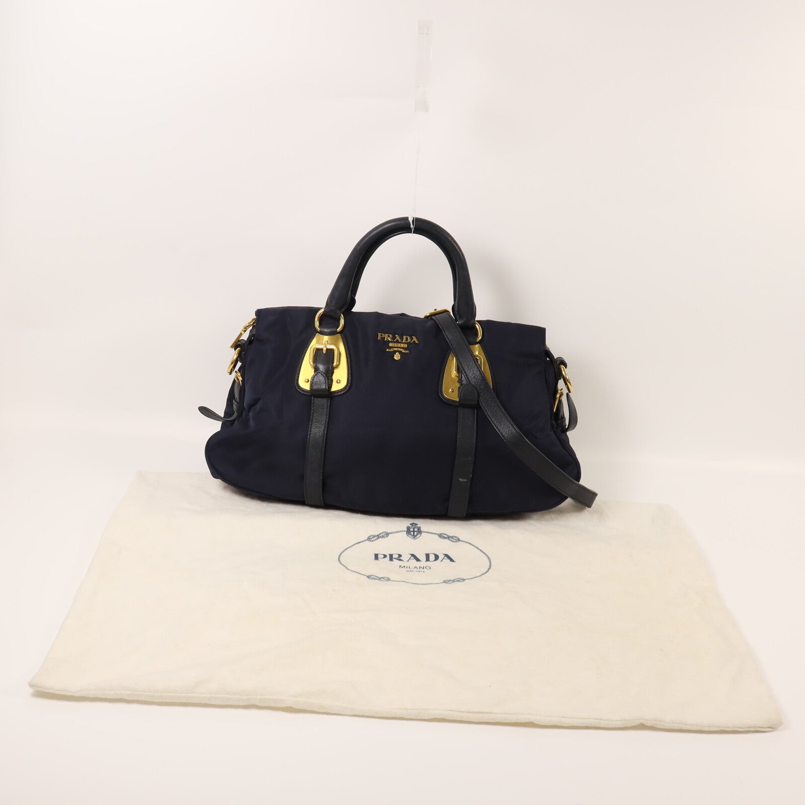 PRADA 尼龍2 Way Shoulder Bag金扣手挽肩背兩用袋