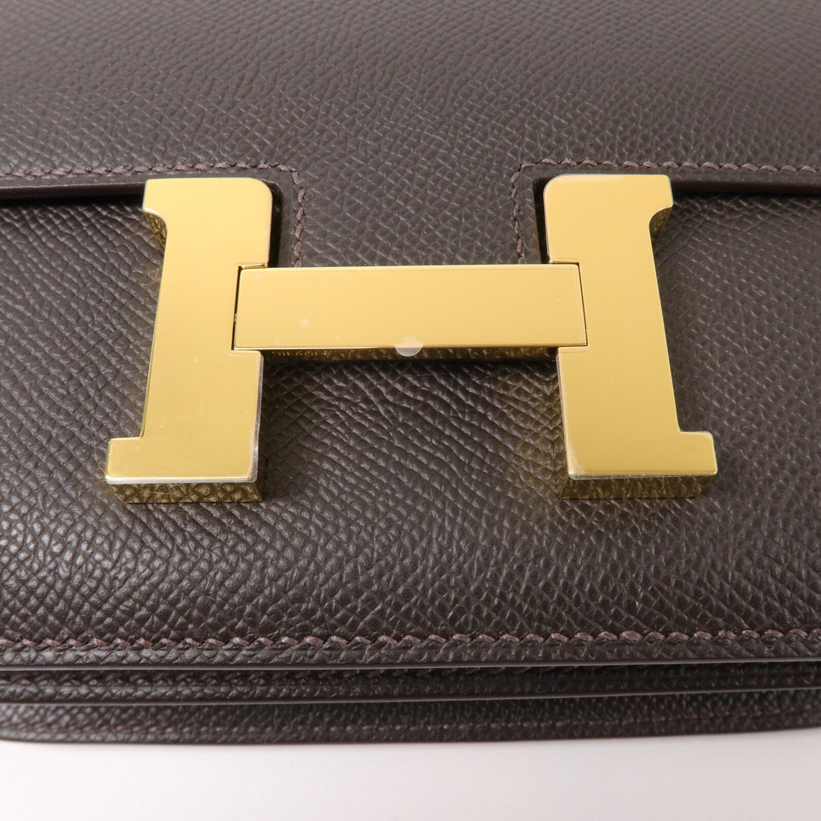 HERMES Epsom皮革Constance Mini III Miroir肩背袋Bai Brun