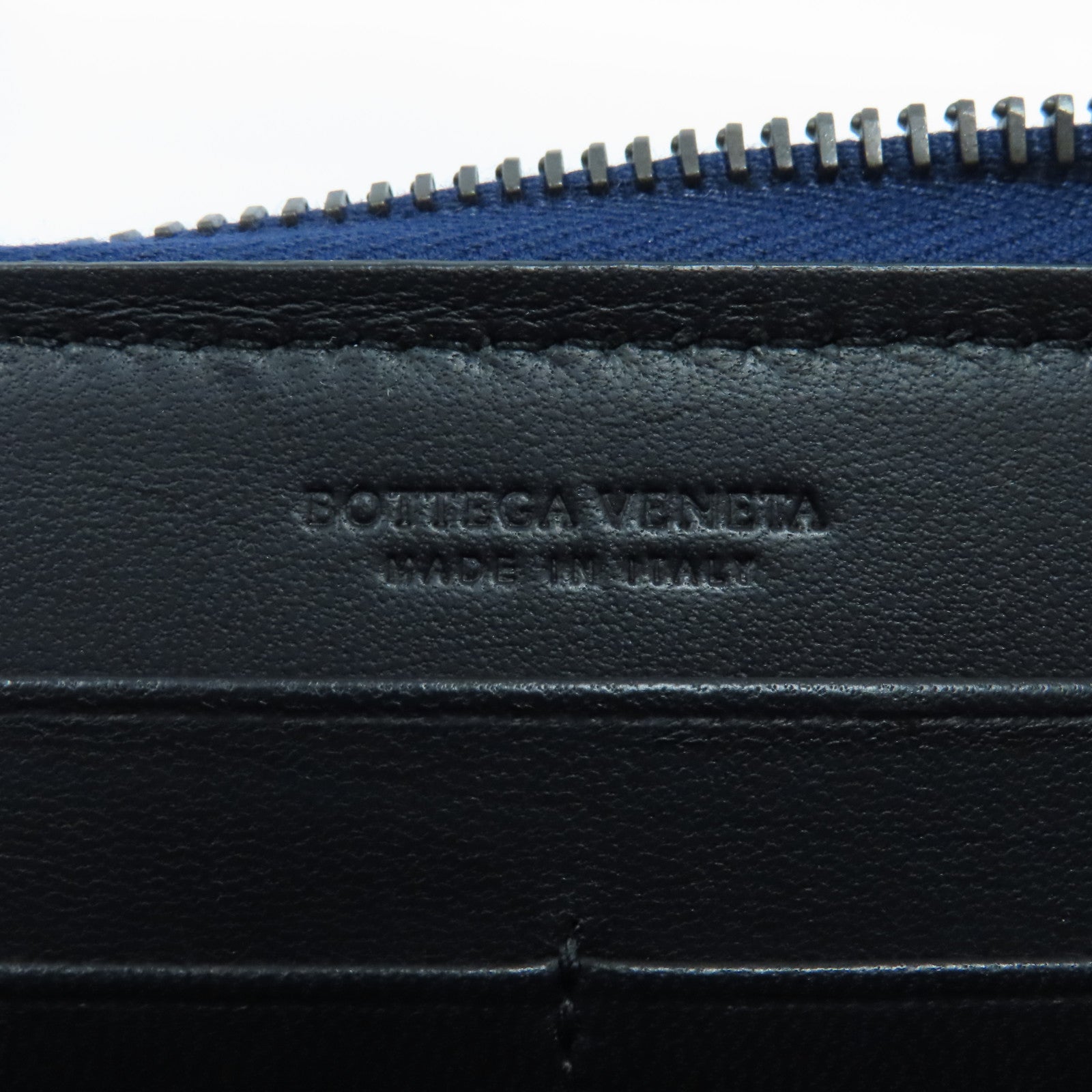 BOTTEGA VENETA 【激減優惠】織紋皮革Long Wallet長錢包藍色