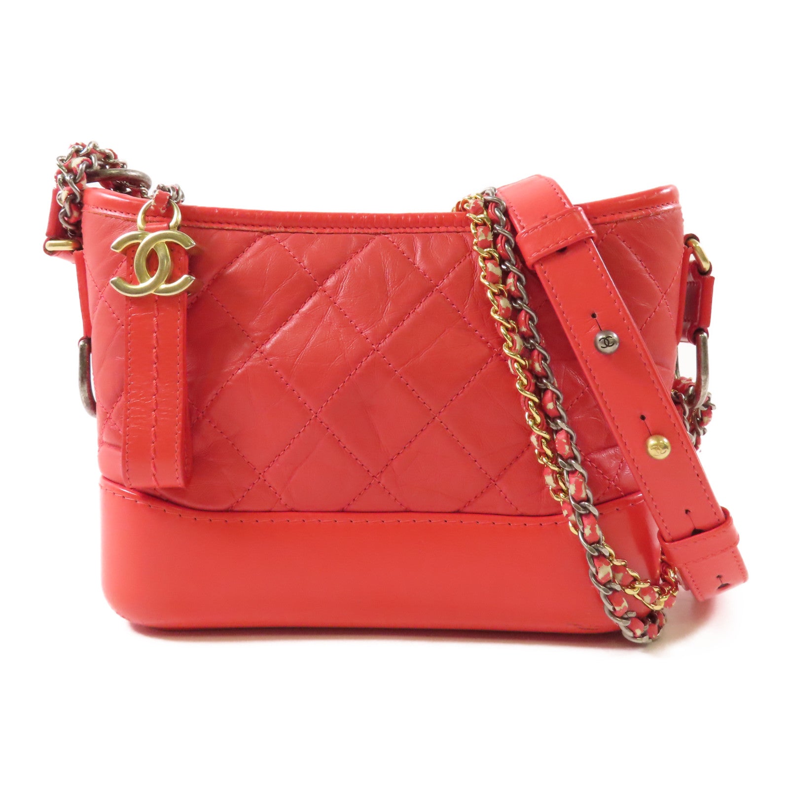 CHANEL 【激減優惠】牛皮皮革Gabrielle Hobo金扣鏈帶肩背袋