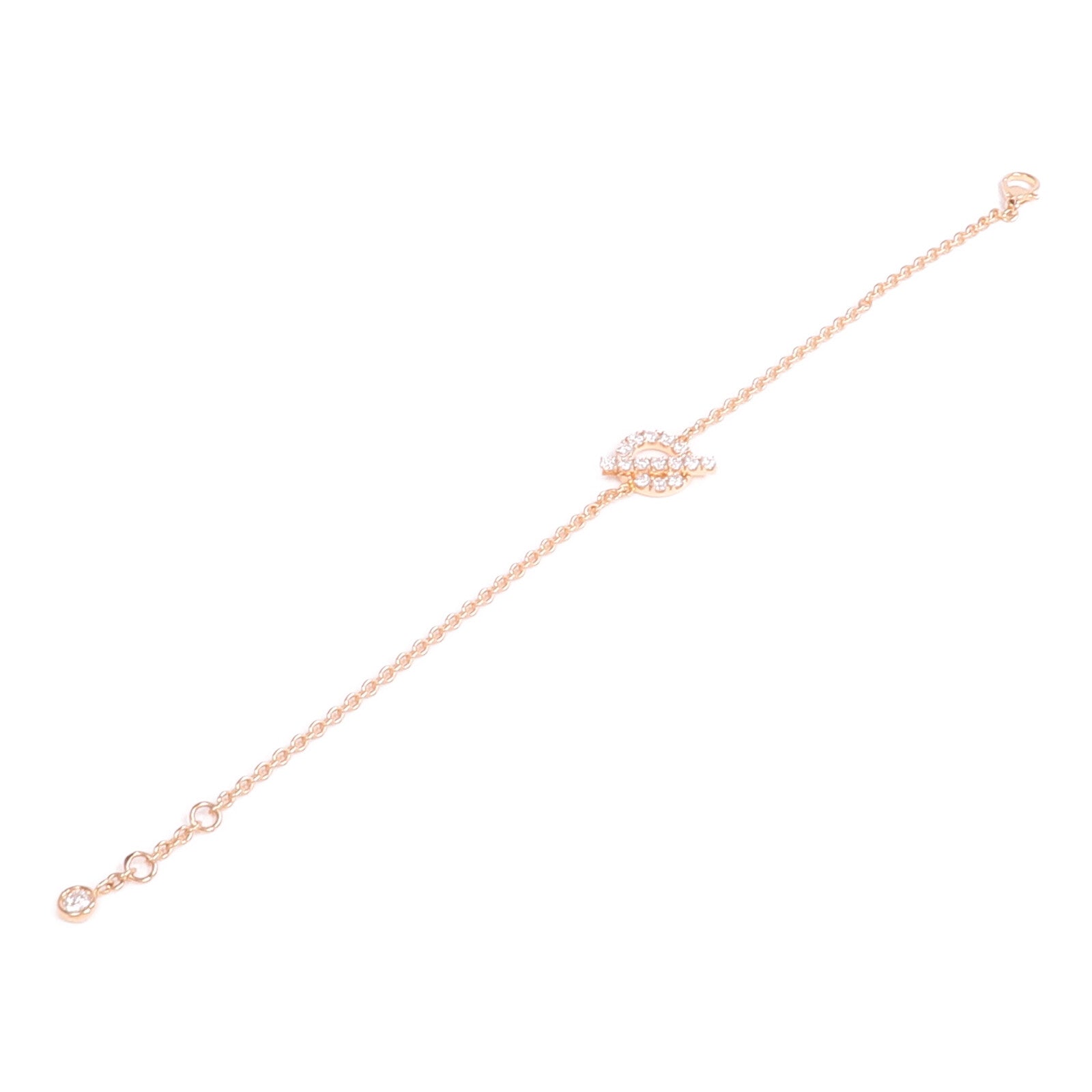 HERMES 18K玫瑰金Finesse Bracelet鑽石手鏈