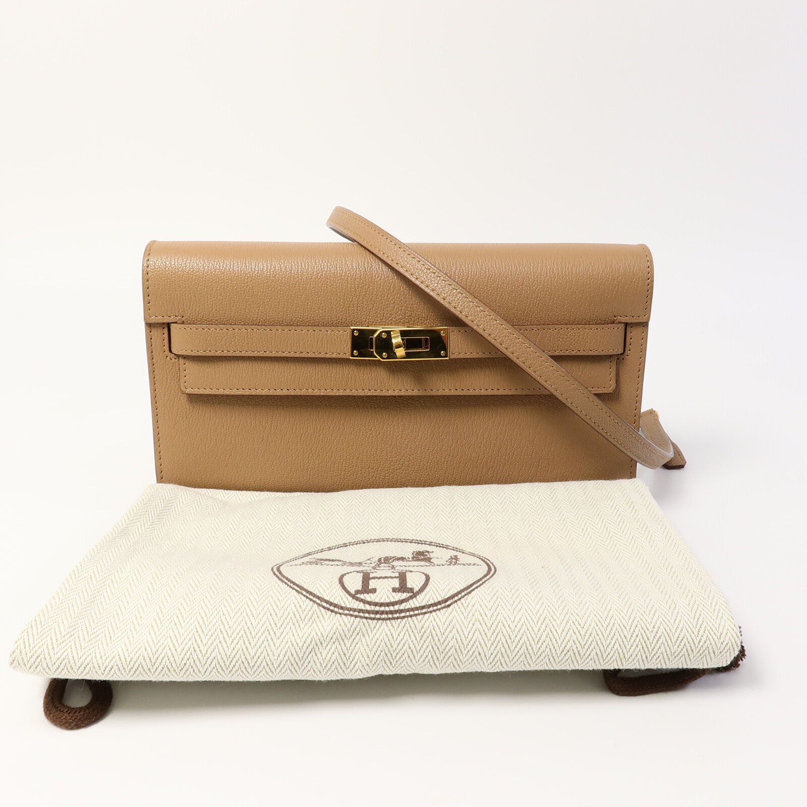 HERMES Chevre皮革Kelly To Go肩背袋Quebracho