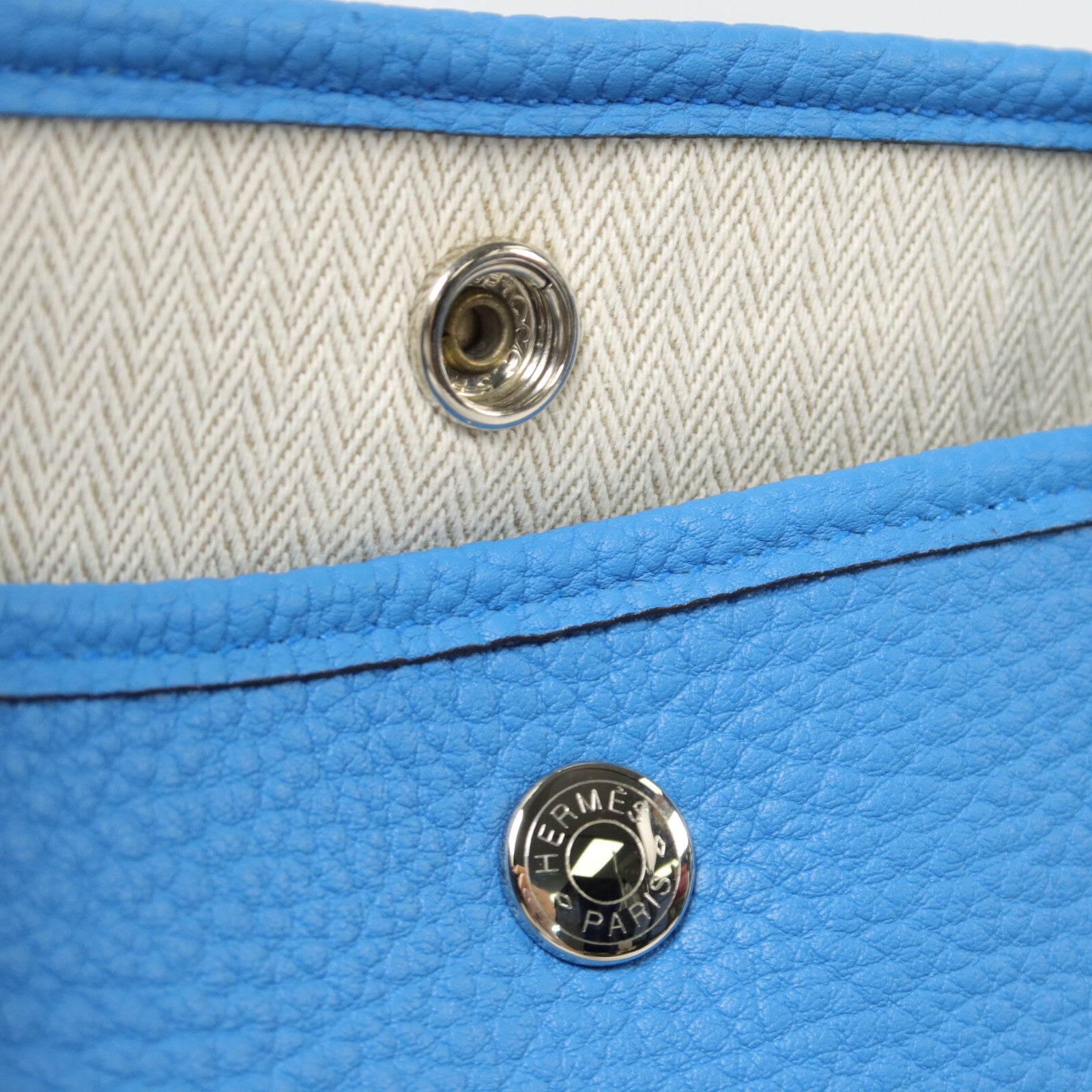 HERMES Negonda皮革Garden Party PM手挽袋Bleu Zanzibar