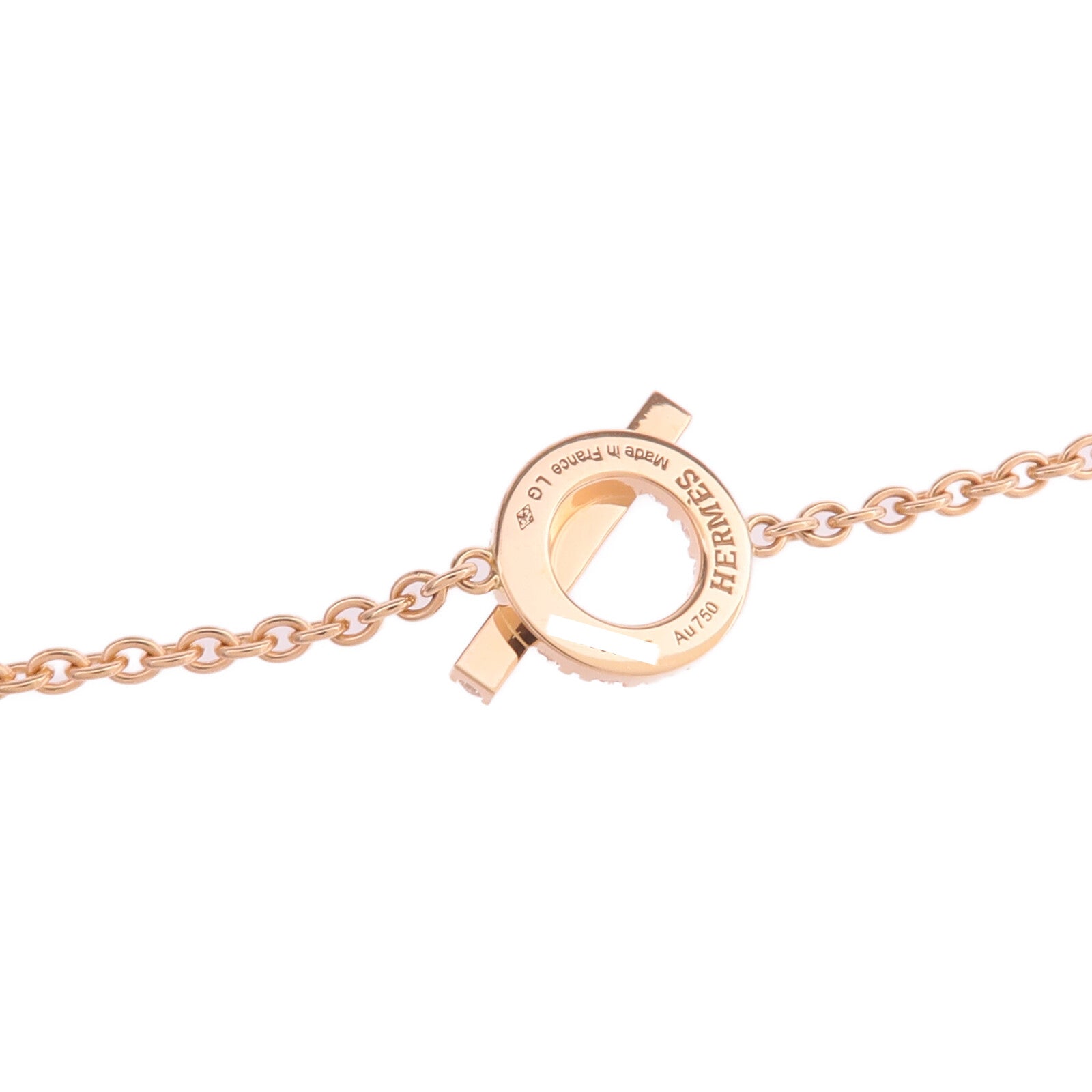 HERMES 18K玫瑰金Finesse Bracelet鑽石手鏈