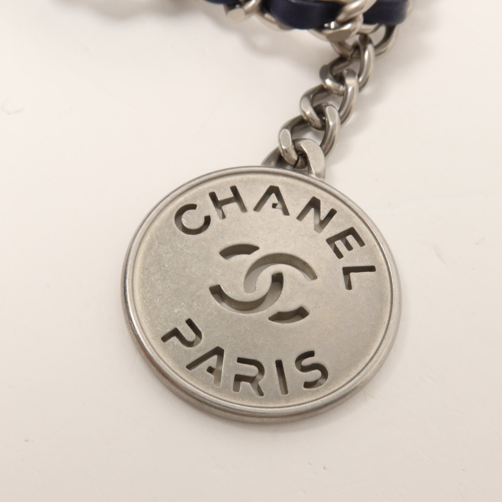CHANEL 牛仔布Mini C22鏈帶手挽肩背兩用袋