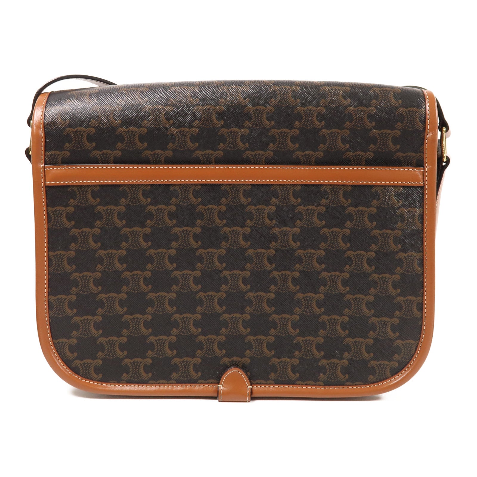 CELINE 塗層帆布Messenger Folce金扣肩背袋