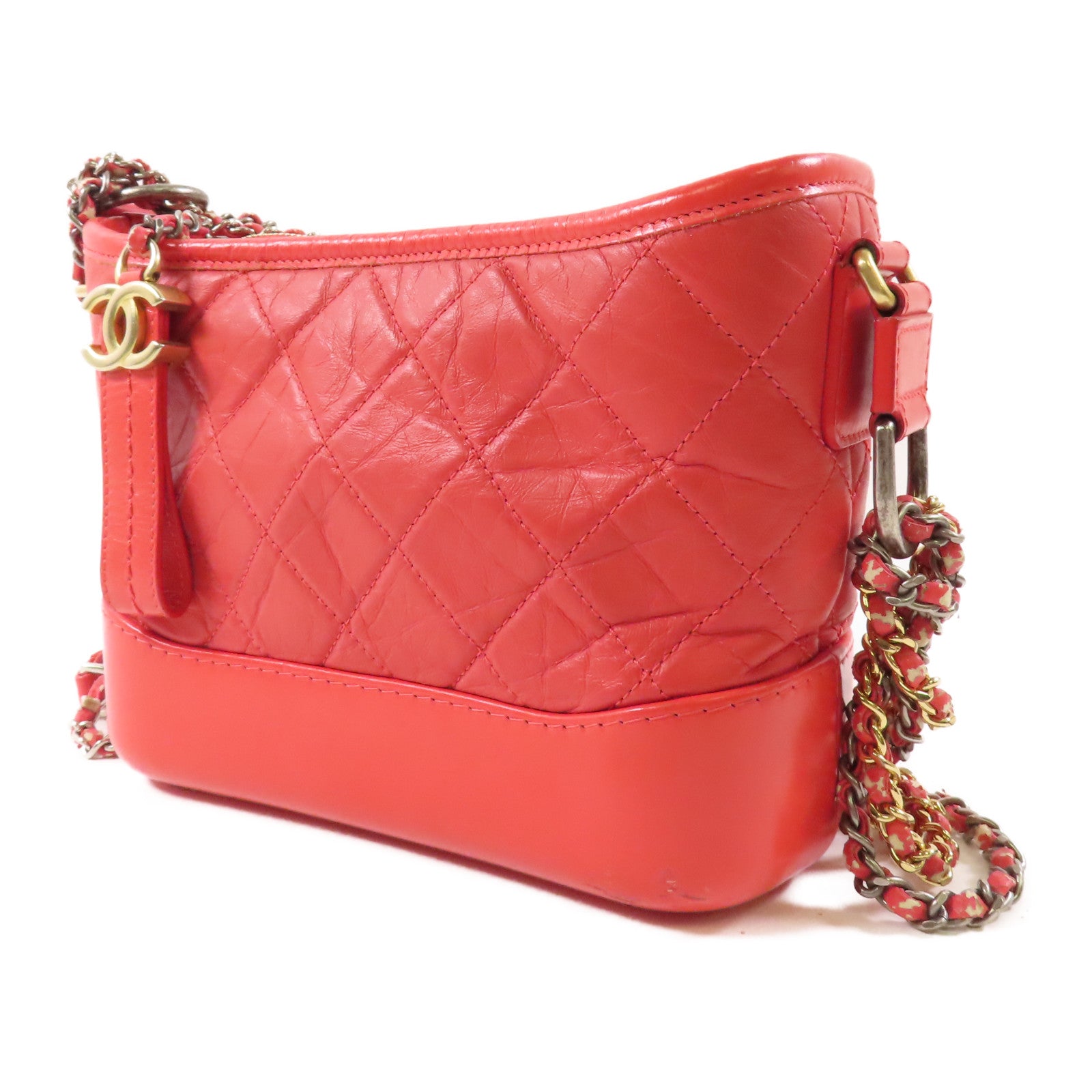 CHANEL 【激減優惠】牛皮皮革Gabrielle Hobo金扣鏈帶肩背袋