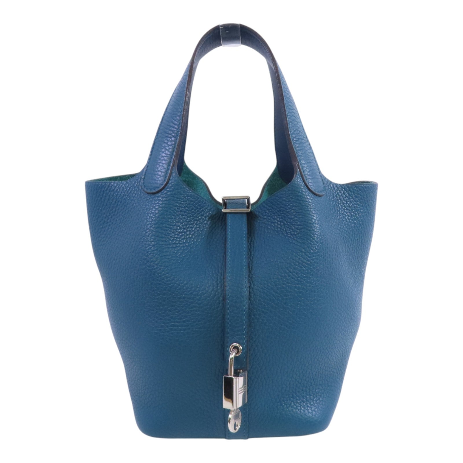 HERMES PHW Picotin PM Tote Bag Handbag Clemence Leather