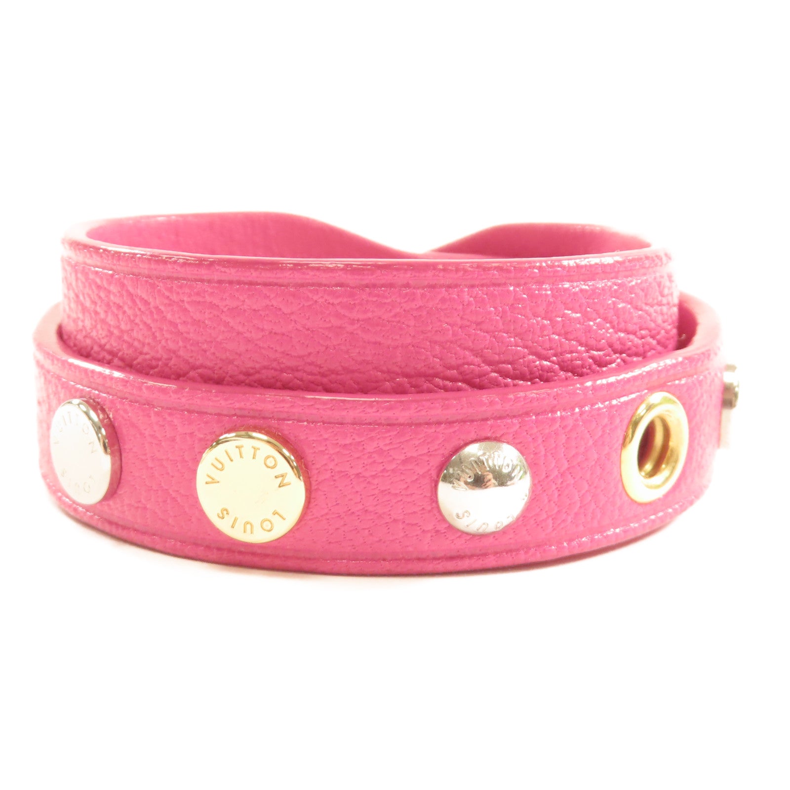 LOUIS VUITTON 皮革Bracelet Spike It手鐲粉紅色