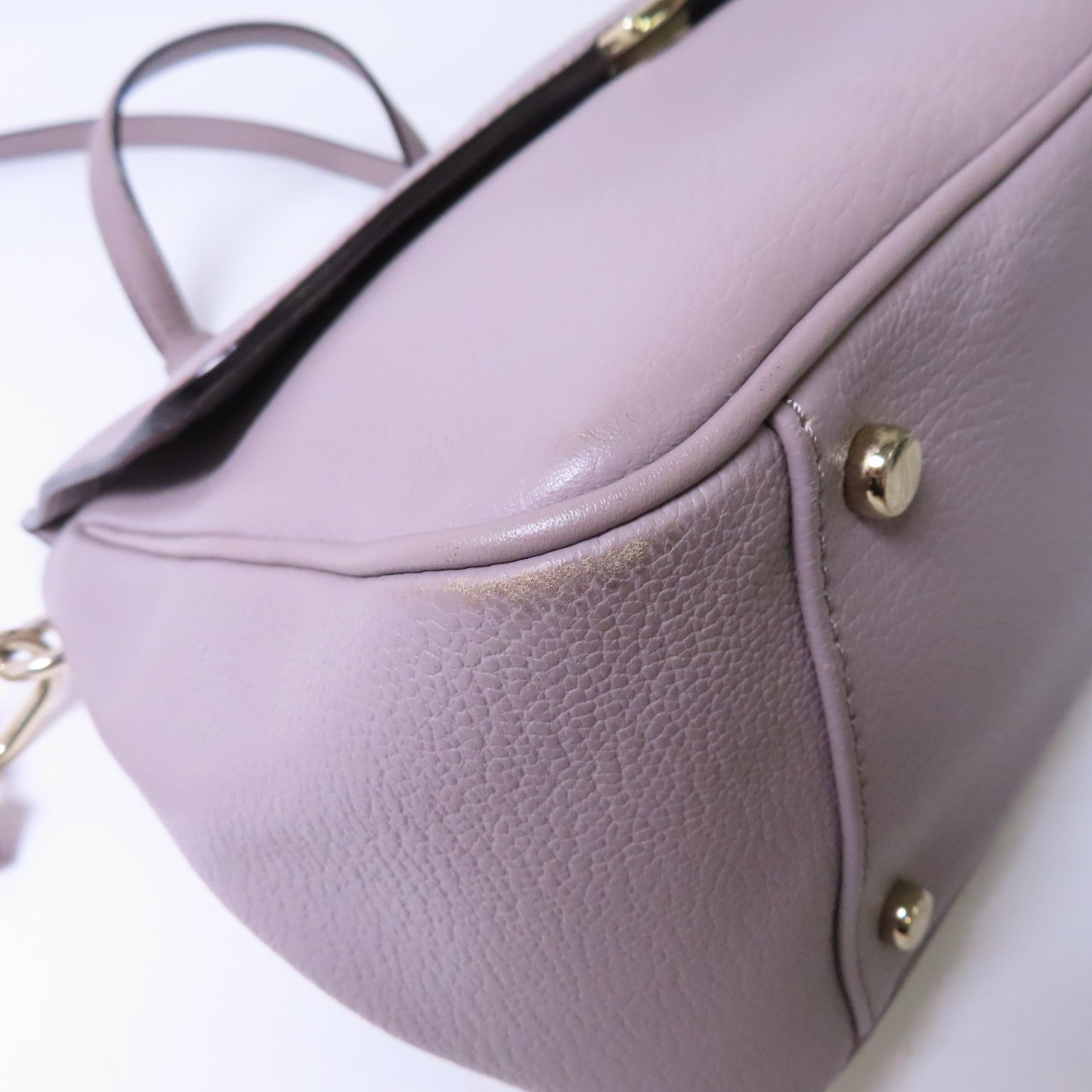 Kate Spade 牛皮皮革Shoulder Bag金扣手挽肩背兩用袋淺紫色