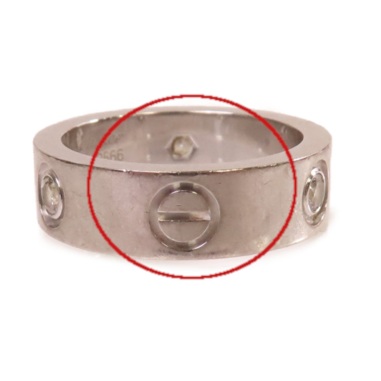 CARTIER 18K白金/鑽石Love Ring 3 Diamond Ring戒指#50/US#5.5