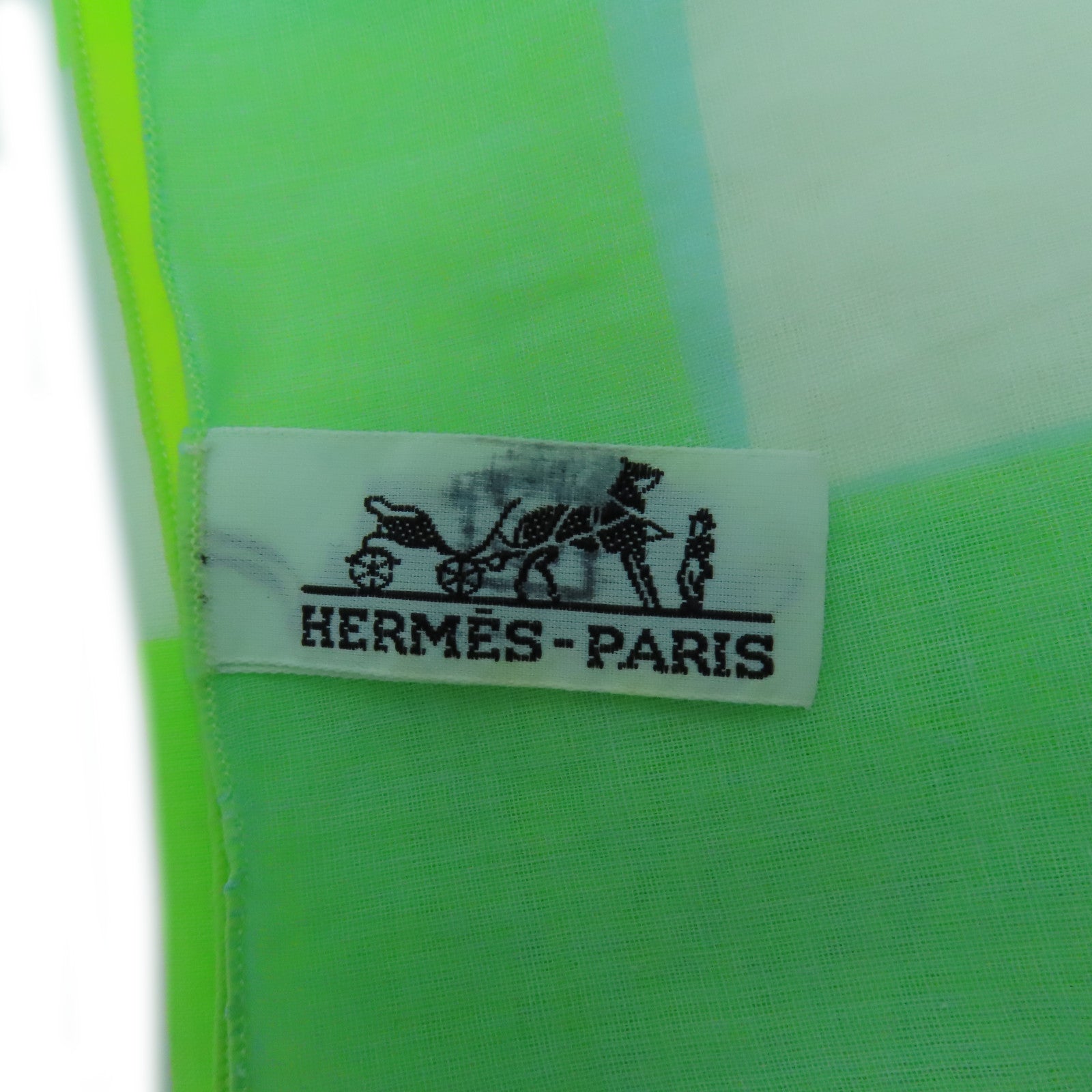 HERMES 【激減優惠】棉質Cotton Scarf圍巾綠色/黃色/藍色